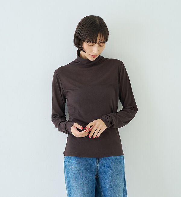 Rouge vif「前後2WAYウール釦テレコタートルカットソー【予約】」|Tシャツ・カットソー|