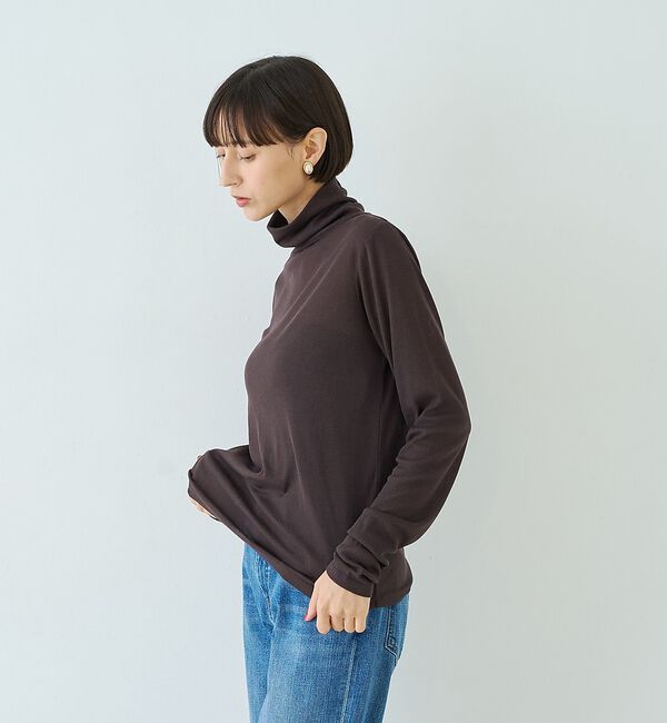 Rouge vif「前後2WAYウール釦テレコタートルカットソー【予約】」|Tシャツ・カットソー|