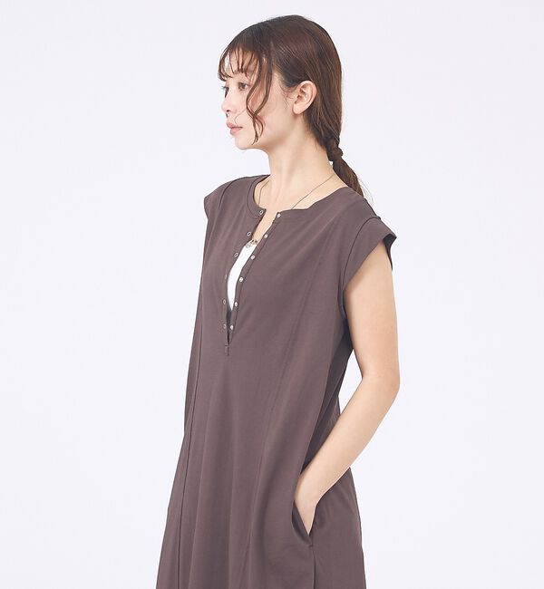abahouse mavie「【接触冷感＆速乾】ヘンリーネック2WAYワンピース」|ワンピース|