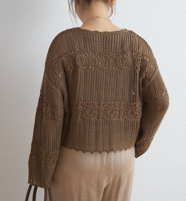  「カギ針編み風ニットプルオーバー」|ニット・セーター|