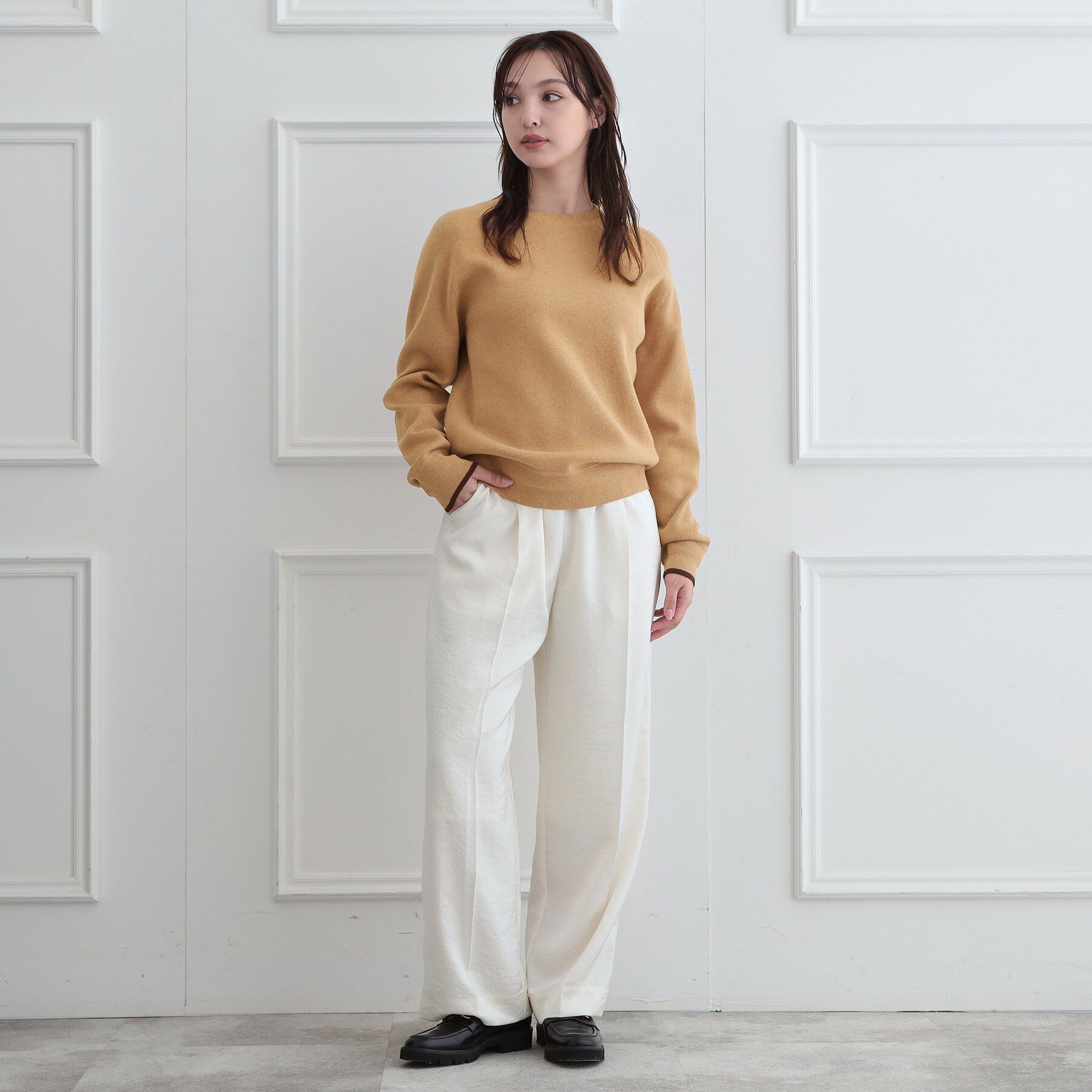 DRESSTERIOR「【6色展開】ウォッシャブルコットンカシミヤ混配色ニット」|ニット・セーター|