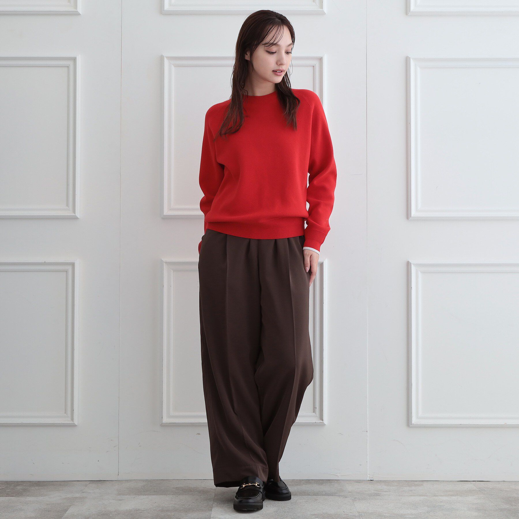 DRESSTERIOR「【6色展開】ウォッシャブルコットンカシミヤ混配色ニット」|ニット・セーター|