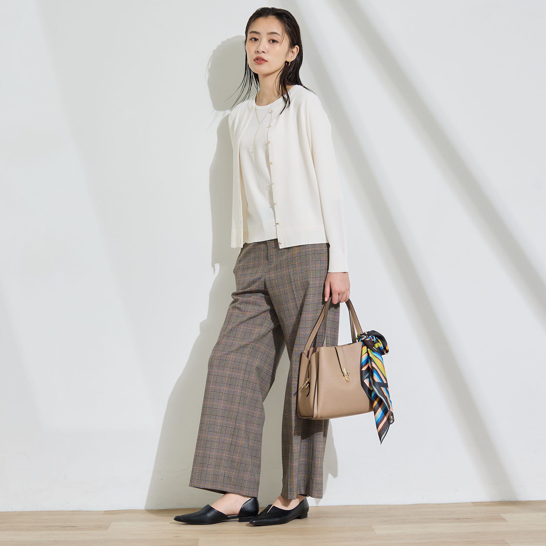 INDIVI「【2点セット】5分袖ニット＆カーディガン きれいめアンサンブルニット」|その他|