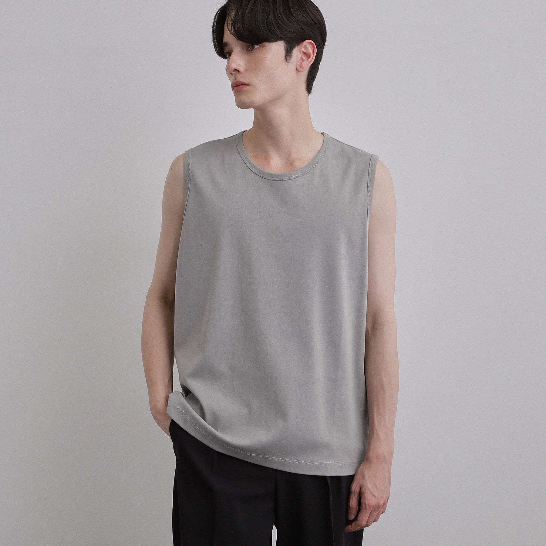 tk.TAKEO KIKUCHI「【汗シミ防止／UVカット】sweat stain proof seriesノースリーブ」|Tシャツ・カットソー|グレー(012)