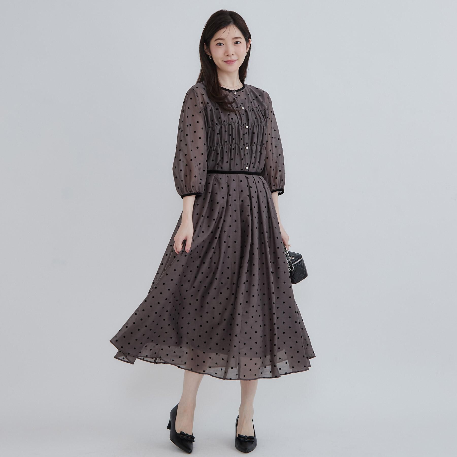 Couture broach「【セットアップ可・着映えて上品】フロッキードットブラウス」|シャツ・ブラウス|