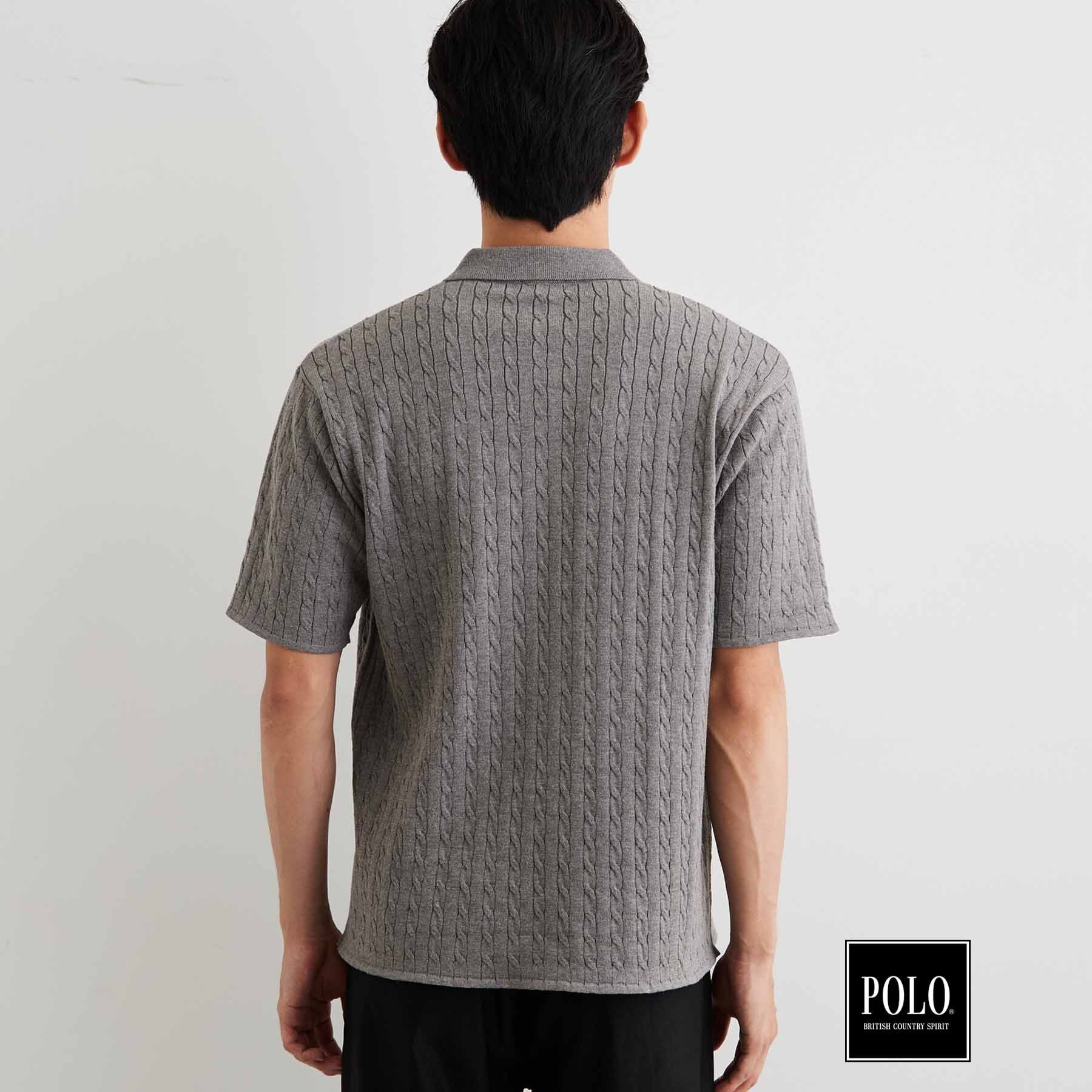 THE SHOP TK「POLO BCS/ケーブルニットポロ」|ニット・セーター|