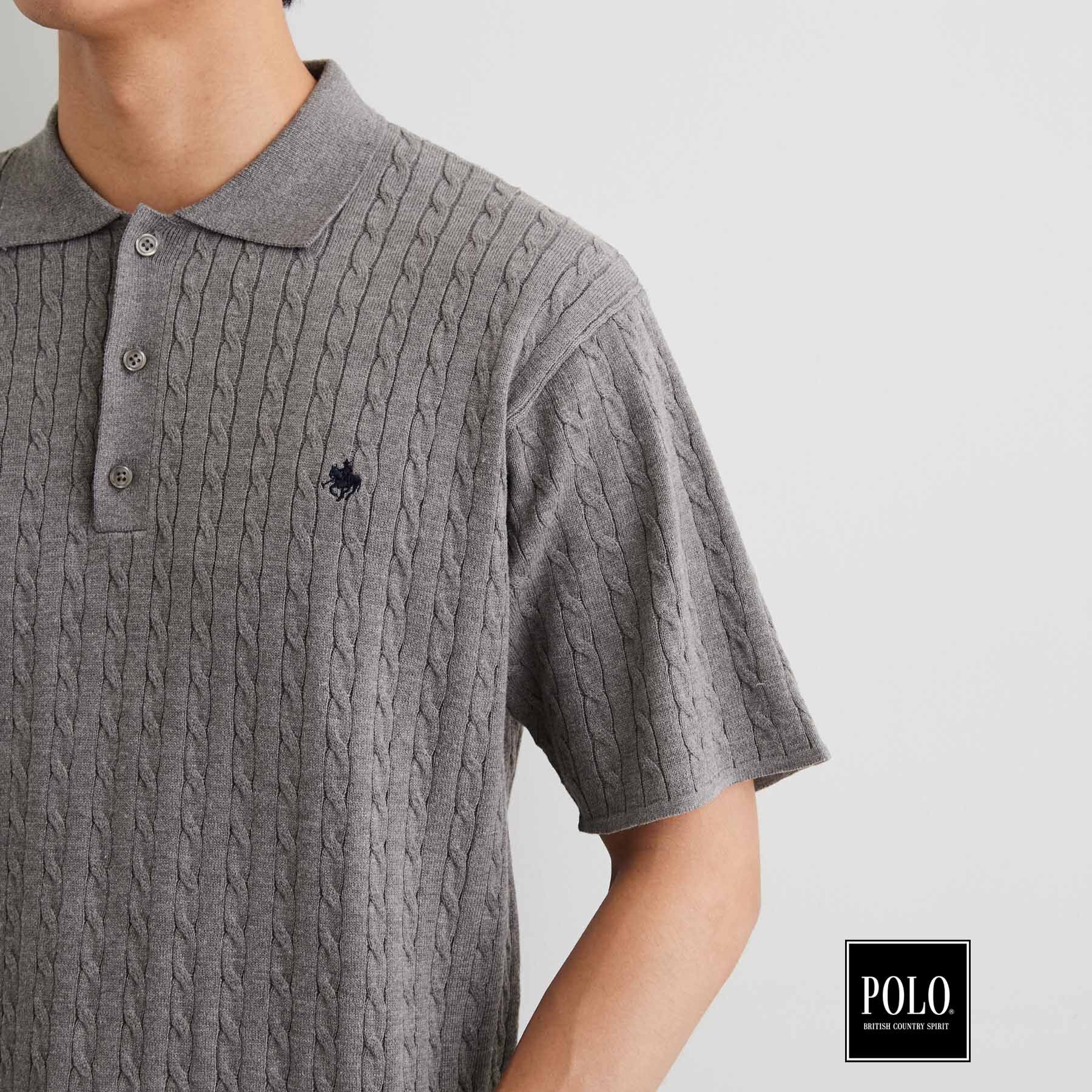 THE SHOP TK「POLO BCS/ケーブルニットポロ」|ニット・セーター|