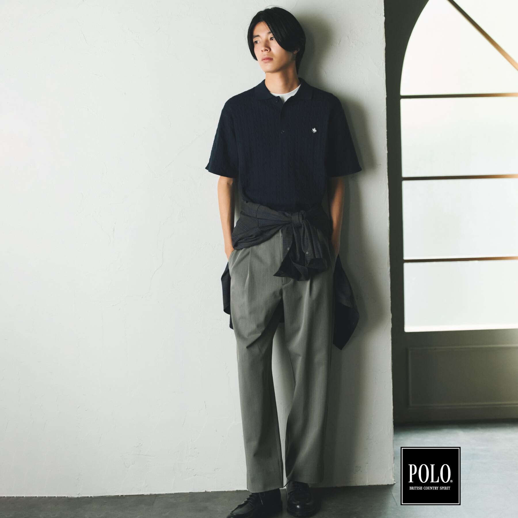 THE SHOP TK「POLO BCS/ケーブルニットポロ」|ニット・セーター|
