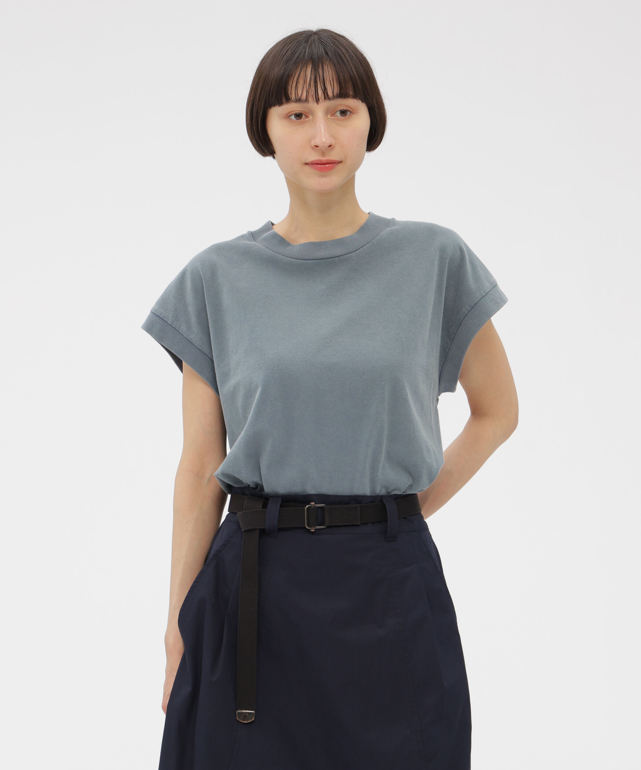 MHL.「FADED ROUGH COTTON JERSEY TOP」|Tシャツ・カットソー|MID GREY2