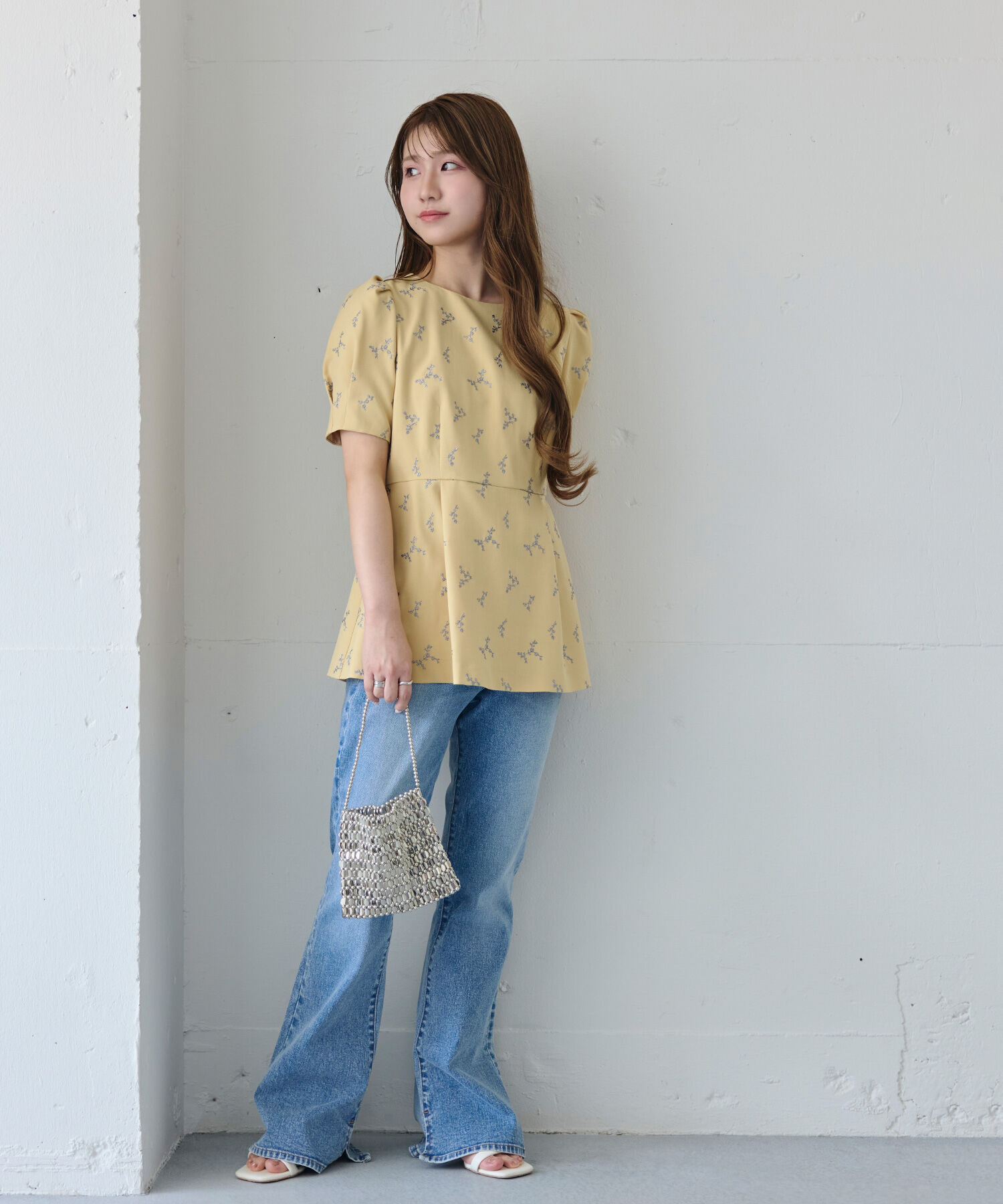  「ラメ刺繍ペプラムブラウス」|シャツ・ブラウス|