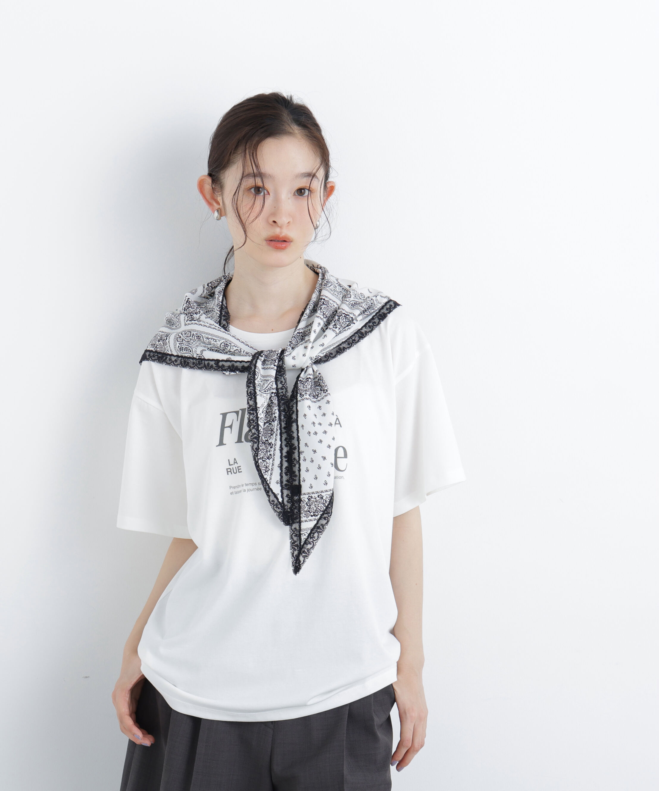  「〈N.〉スカーフ付ビッグTシャツ」|Tシャツ・カットソー|オフホワイト1
