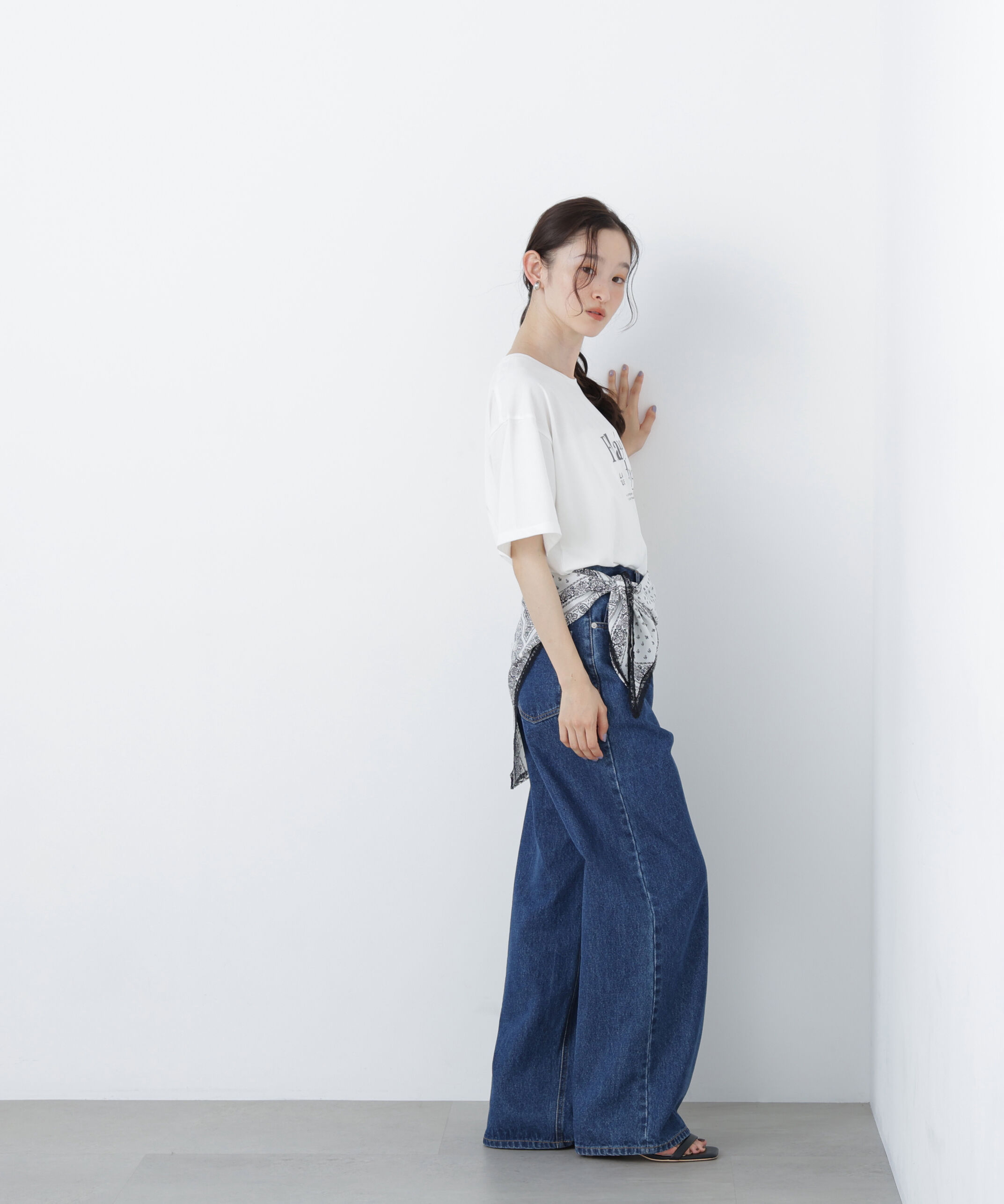  「〈N.〉スカーフ付ビッグTシャツ」|Tシャツ・カットソー|