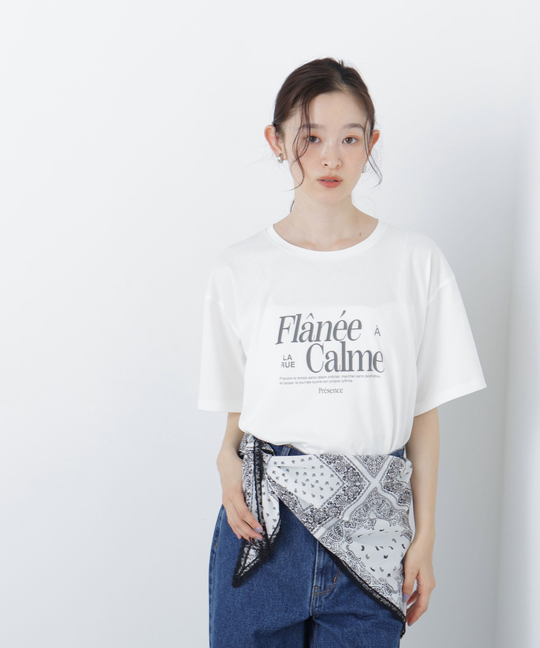  「〈N.〉スカーフ付ビッグTシャツ」|Tシャツ・カットソー|