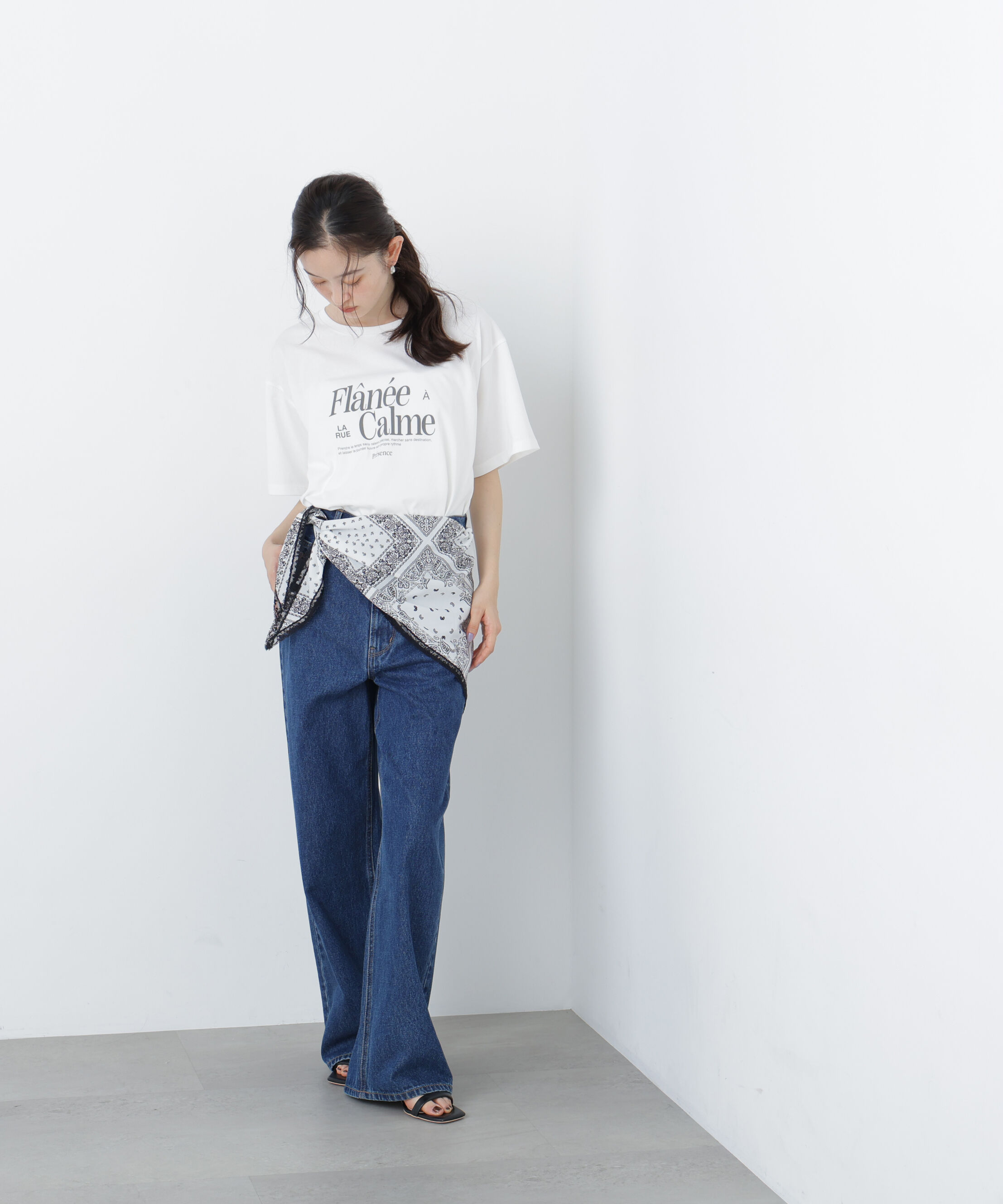  「〈N.〉スカーフ付ビッグTシャツ」|Tシャツ・カットソー|