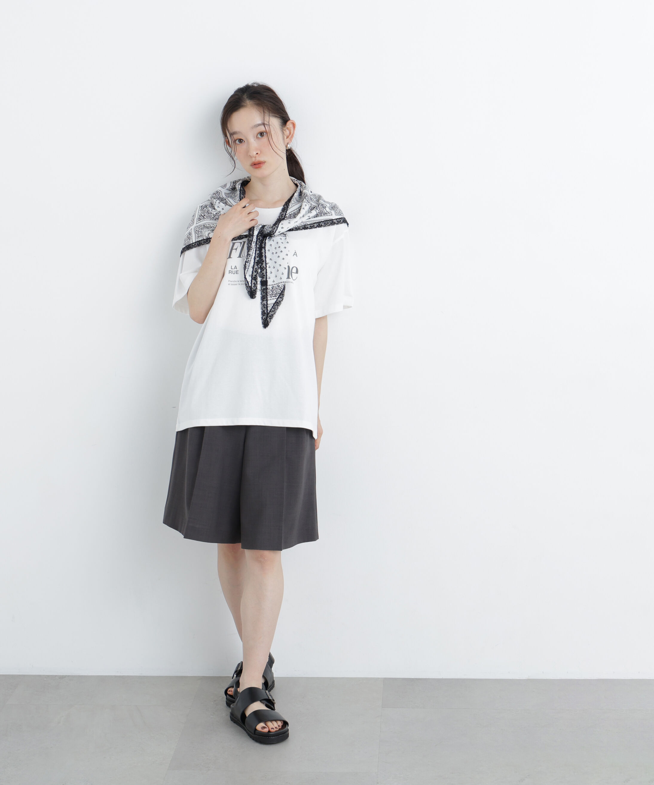  「〈N.〉スカーフ付ビッグTシャツ」|Tシャツ・カットソー|