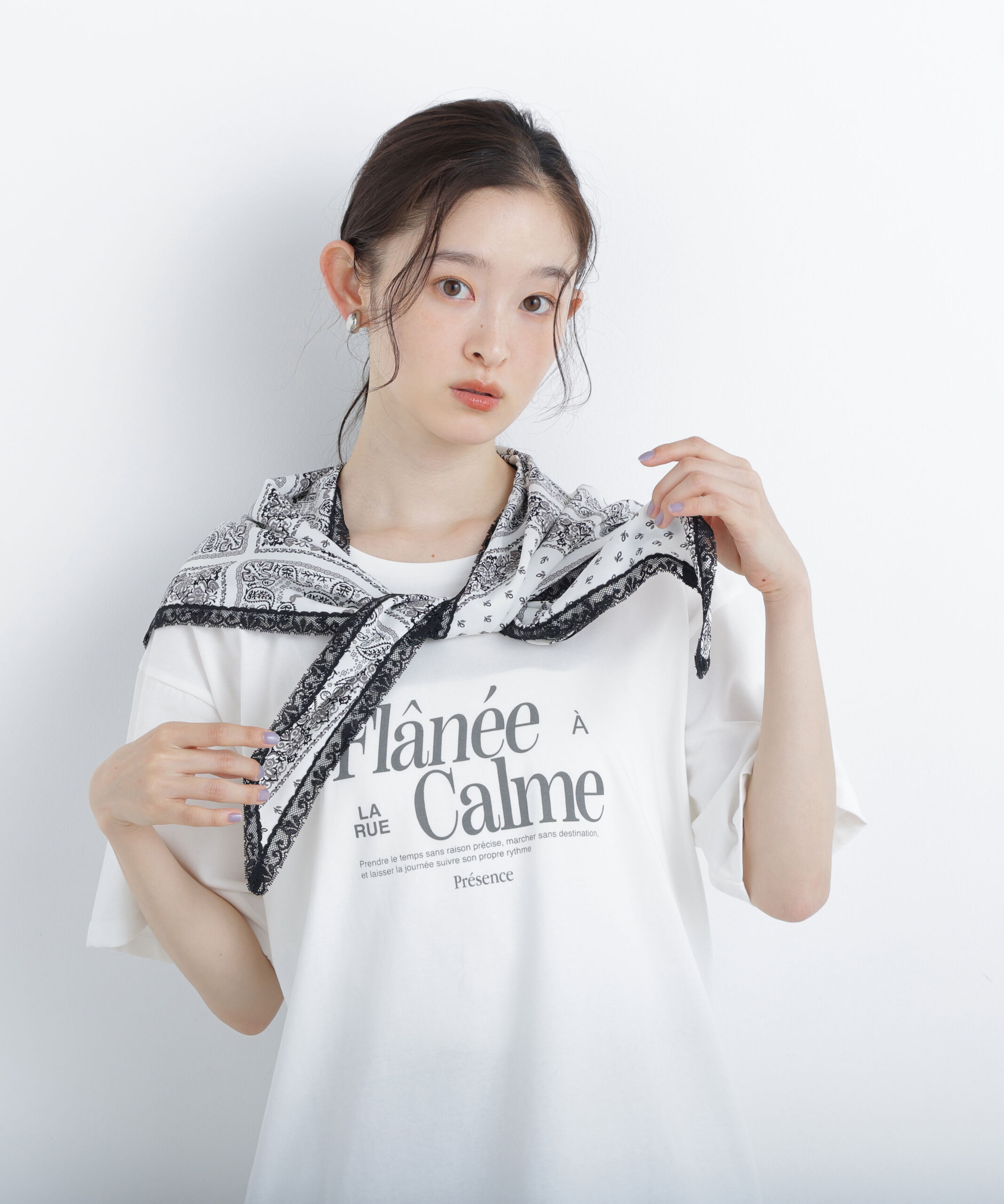  「〈N.〉スカーフ付ビッグTシャツ」|Tシャツ・カットソー|