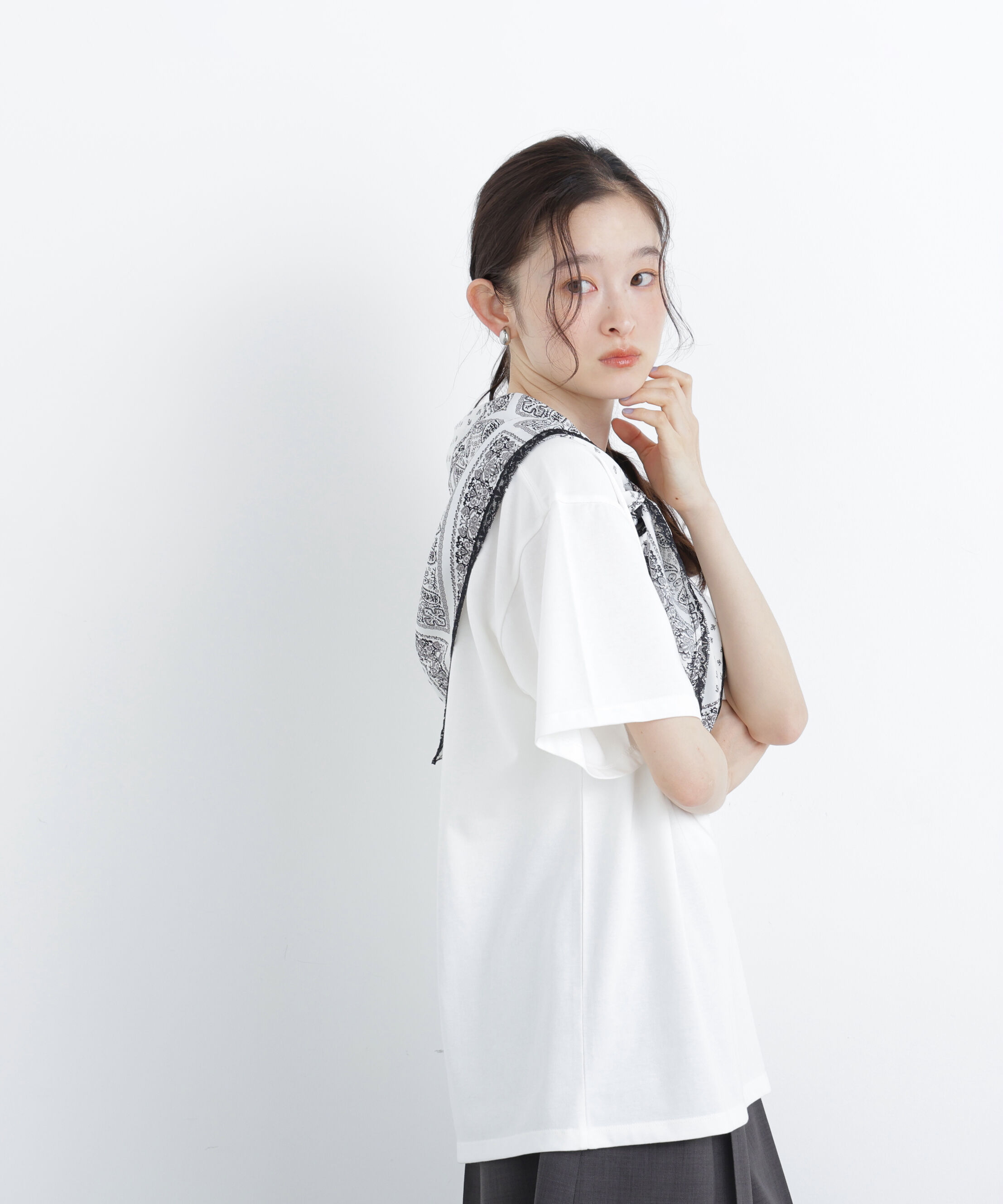  「〈N.〉スカーフ付ビッグTシャツ」|Tシャツ・カットソー|