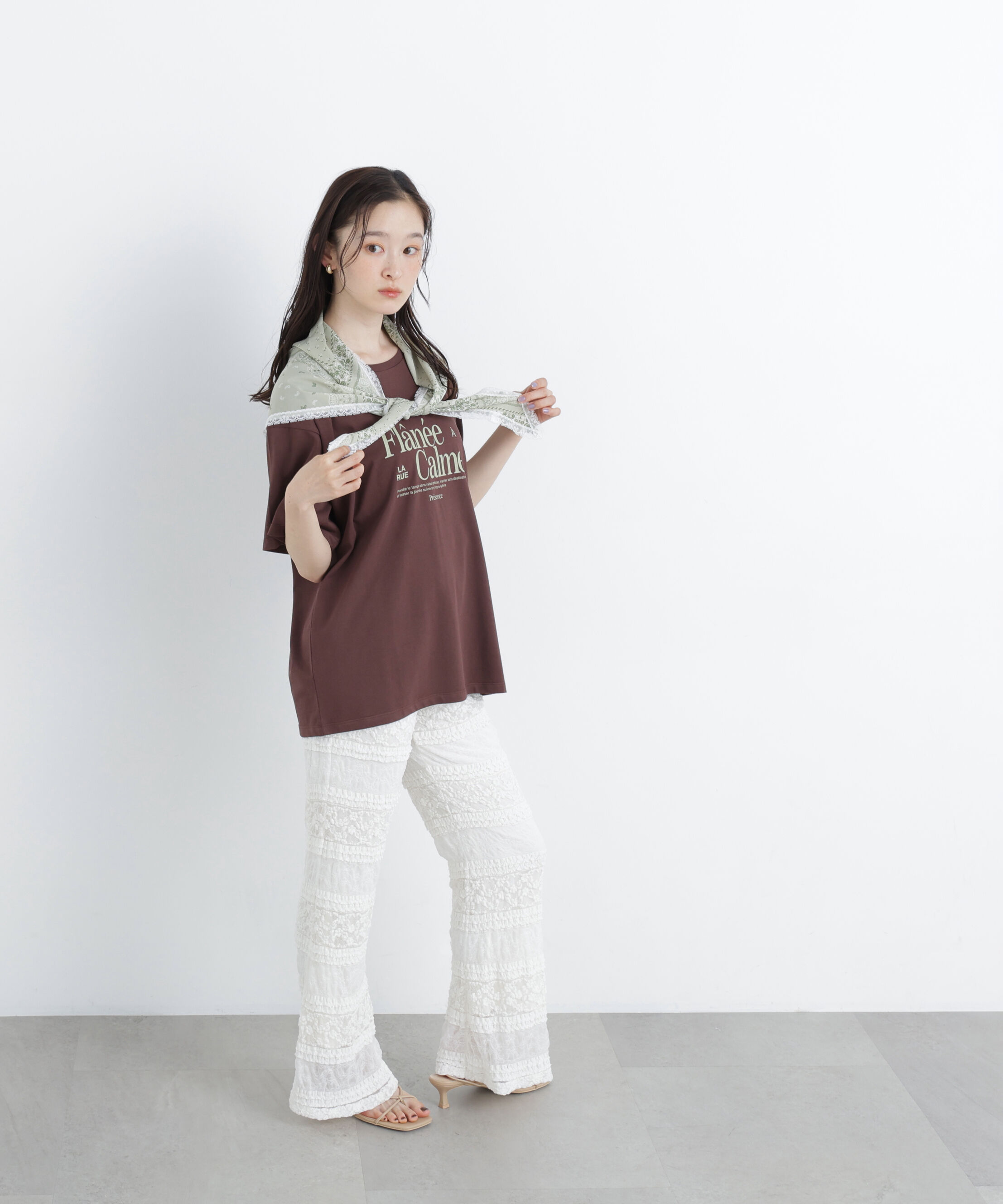  「〈N.〉スカーフ付ビッグTシャツ」|Tシャツ・カットソー|