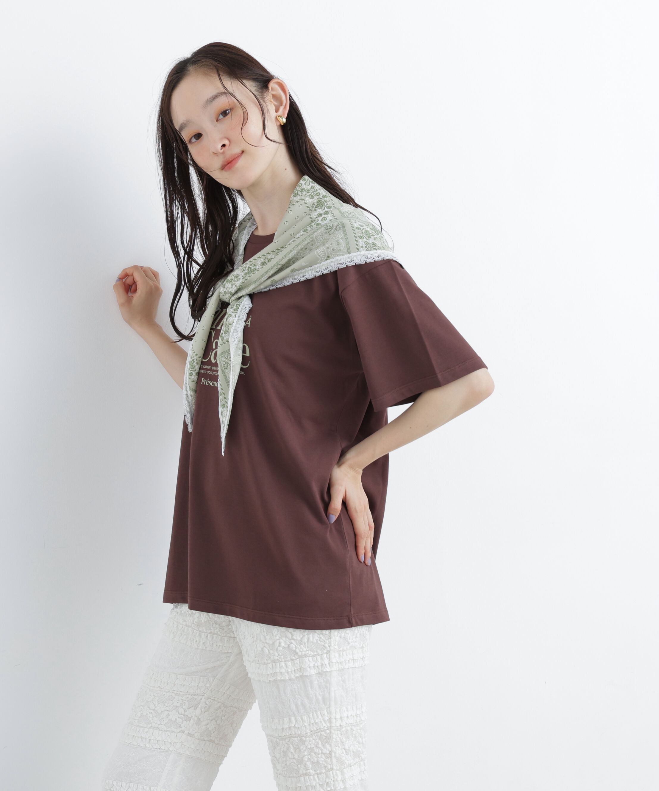  「〈N.〉スカーフ付ビッグTシャツ」|Tシャツ・カットソー|