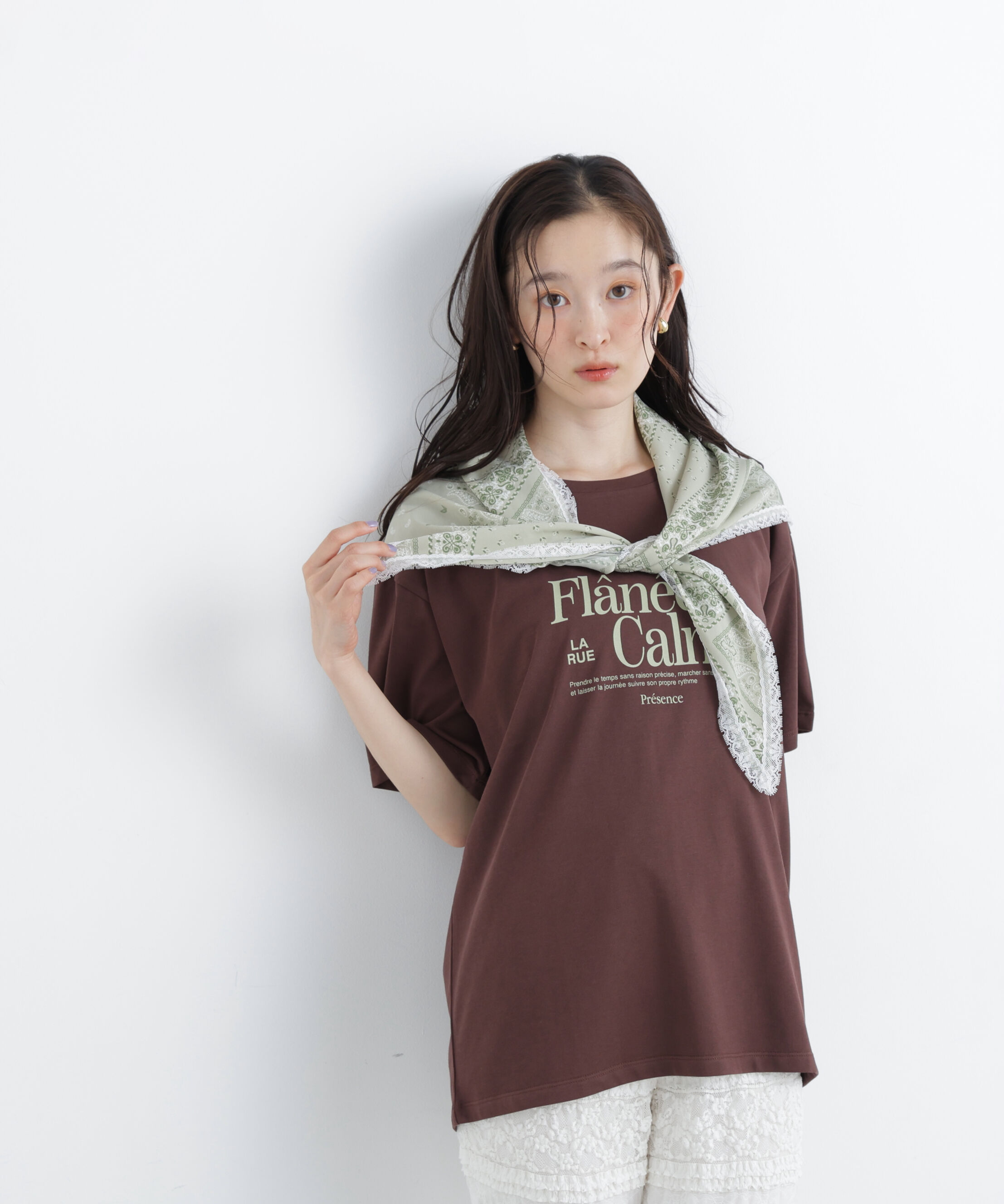  「〈N.〉スカーフ付ビッグTシャツ」|Tシャツ・カットソー|