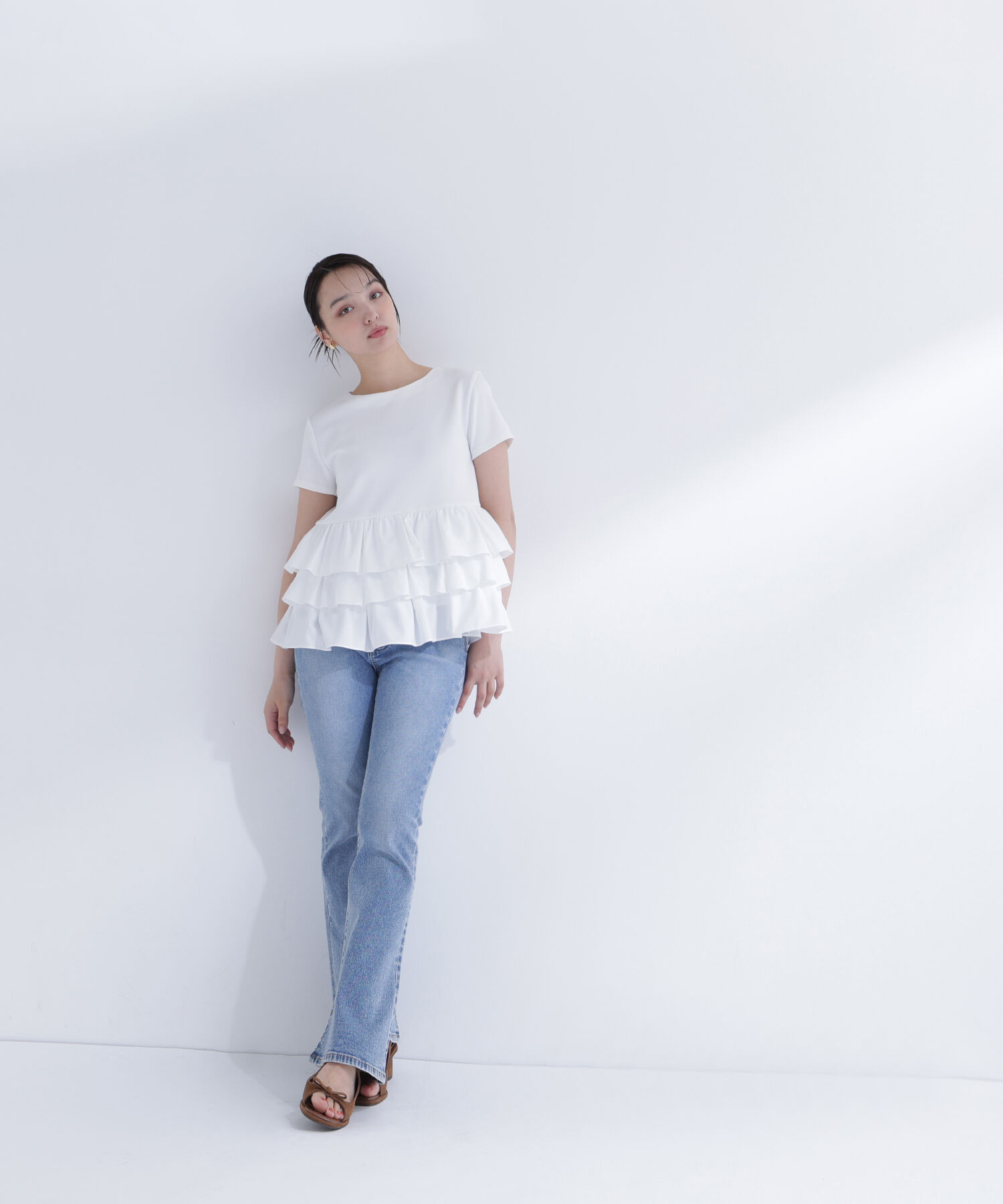  「〈山本里菜さんコラボ〉ドッキングペプラムカットソー」|Tシャツ・カットソー|