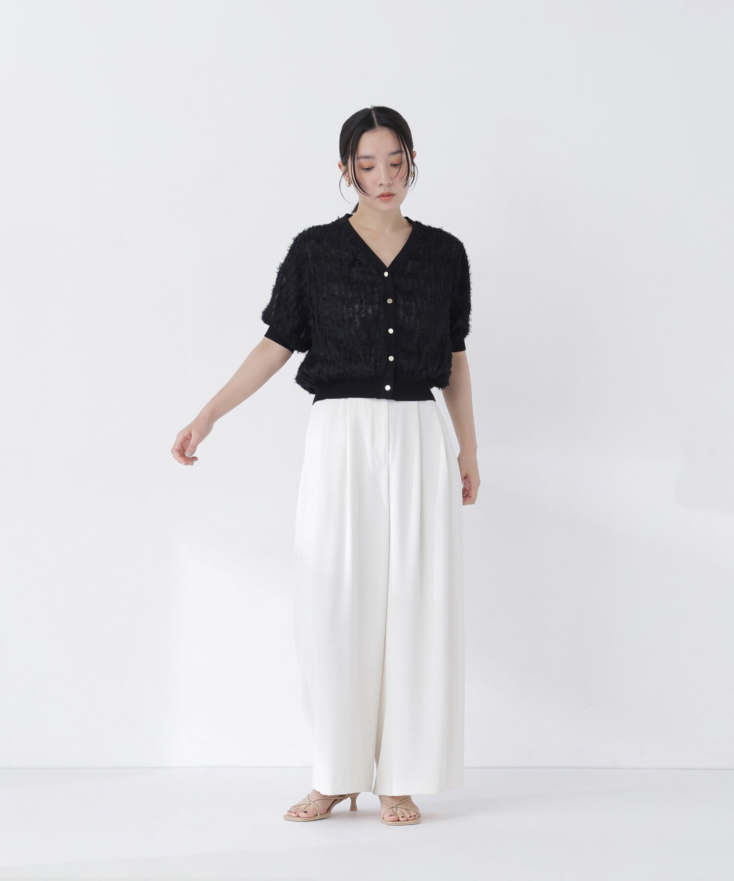  「チュール刺繍シアーカーディガン」|Tシャツ・カットソー|