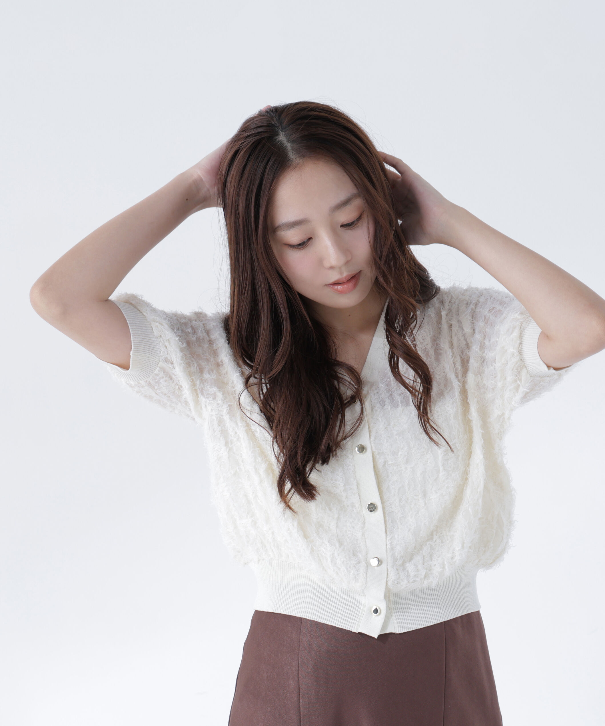  「チュール刺繍シアーカーディガン」|Tシャツ・カットソー|