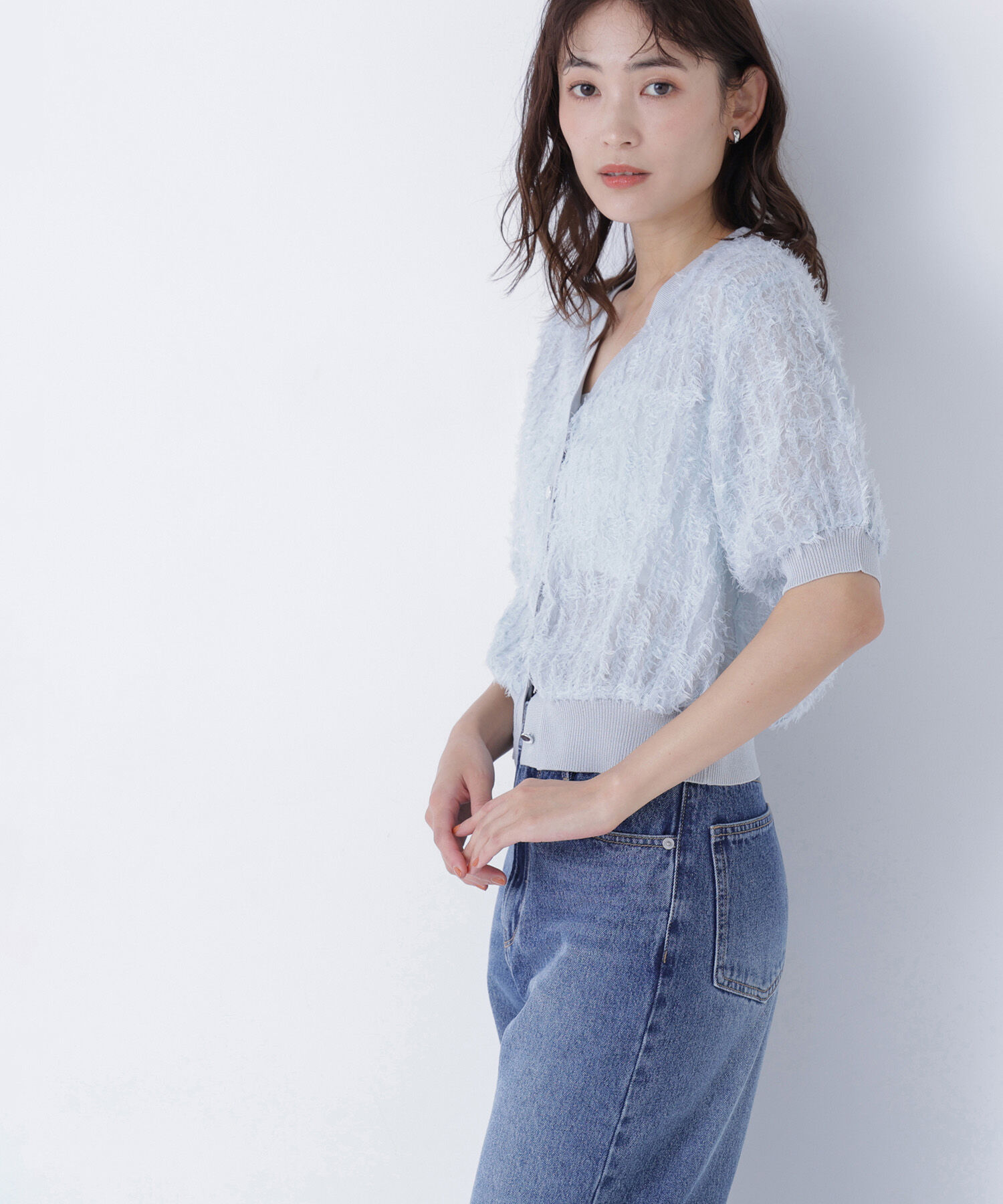  「チュール刺繍シアーカーディガン」|Tシャツ・カットソー|