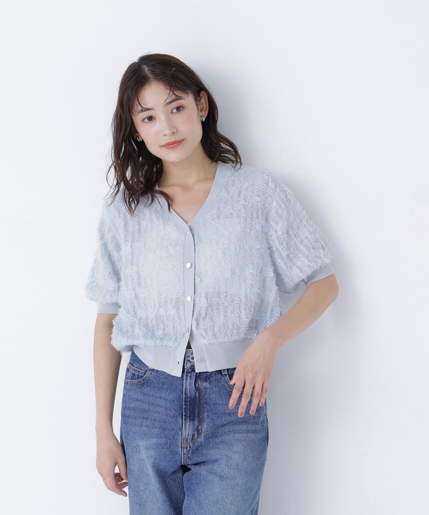  「チュール刺繍シアーカーディガン」|Tシャツ・カットソー|