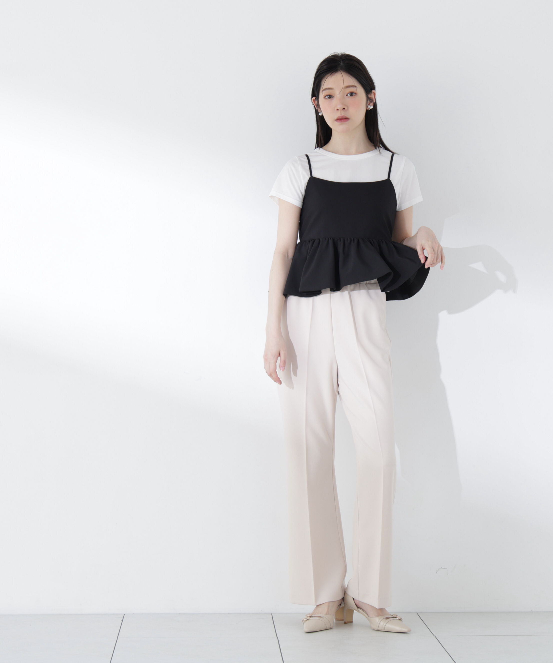 PROPORTION BODY DRESSING「〈a/mie〉ペプラムデザインキャミソール26SS」|シャツ・ブラウス|