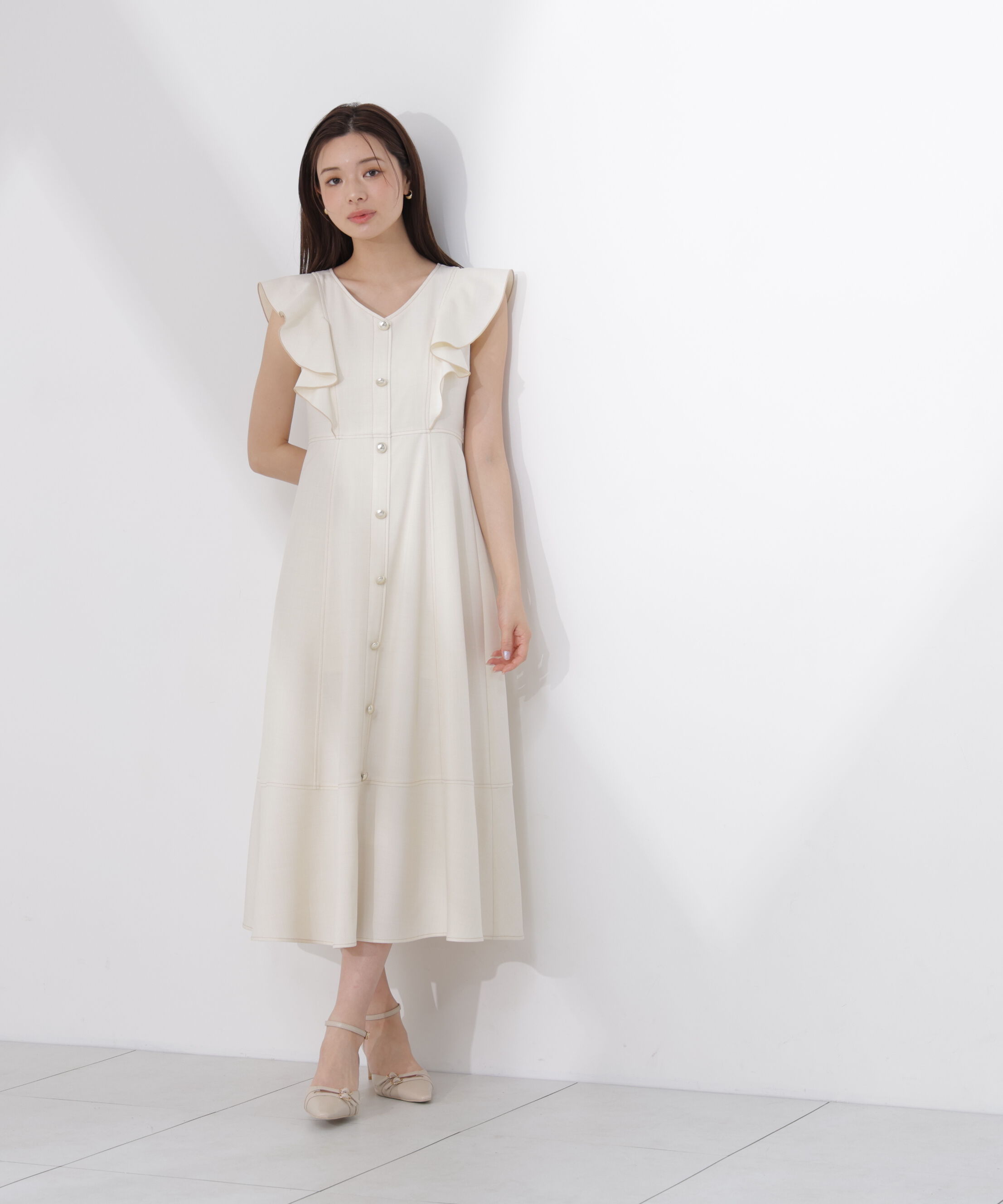 PROPORTION BODY DRESSING「フロントボタンステッチワンピース26SS」|ワンピース|