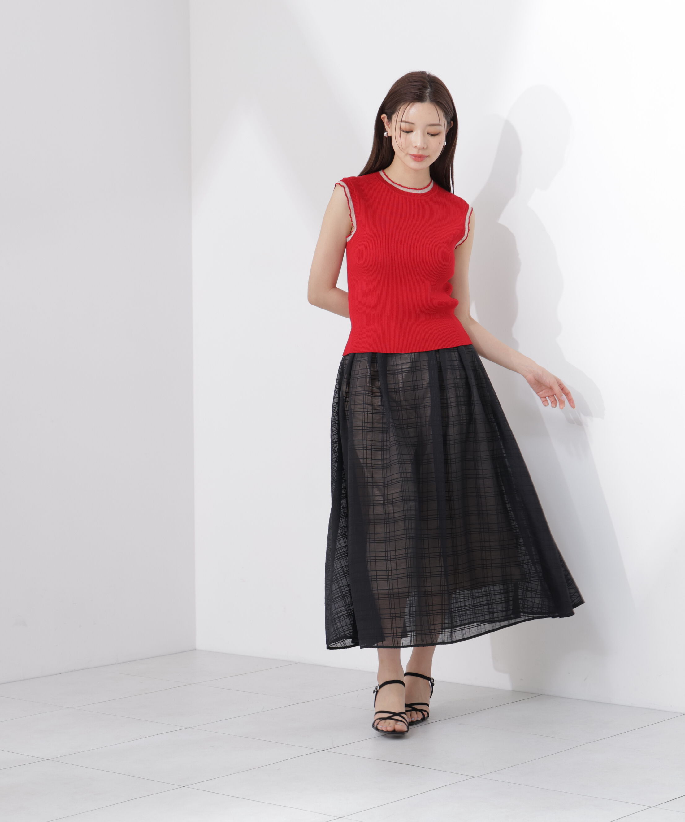 PROPORTION BODY DRESSING「＜中川紅葉さん着用＞部分シアーノースリーニット」|ニット・セーター|