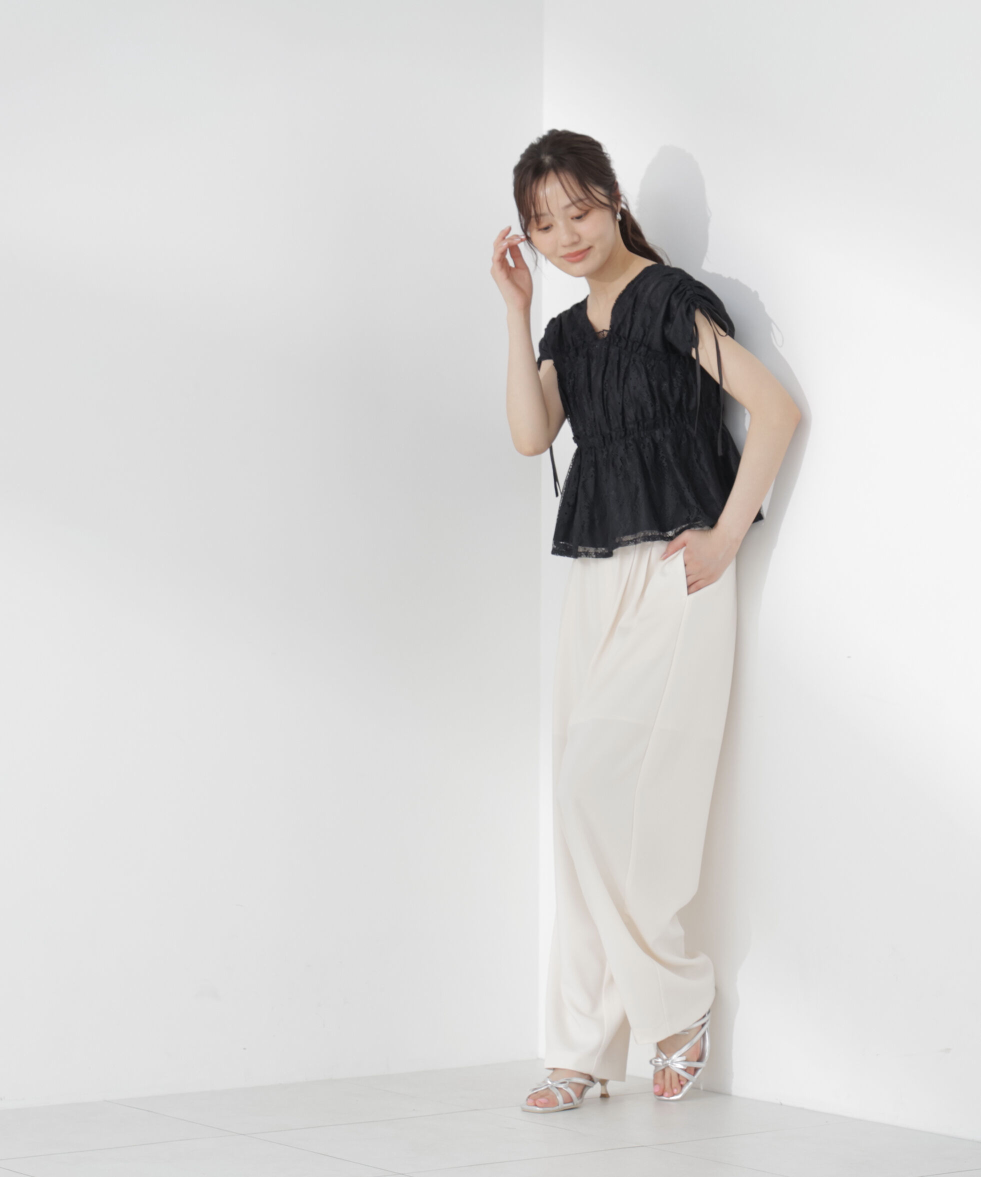 PROPORTION BODY DRESSING「レースギャザーブラウス」|シャツ・ブラウス|