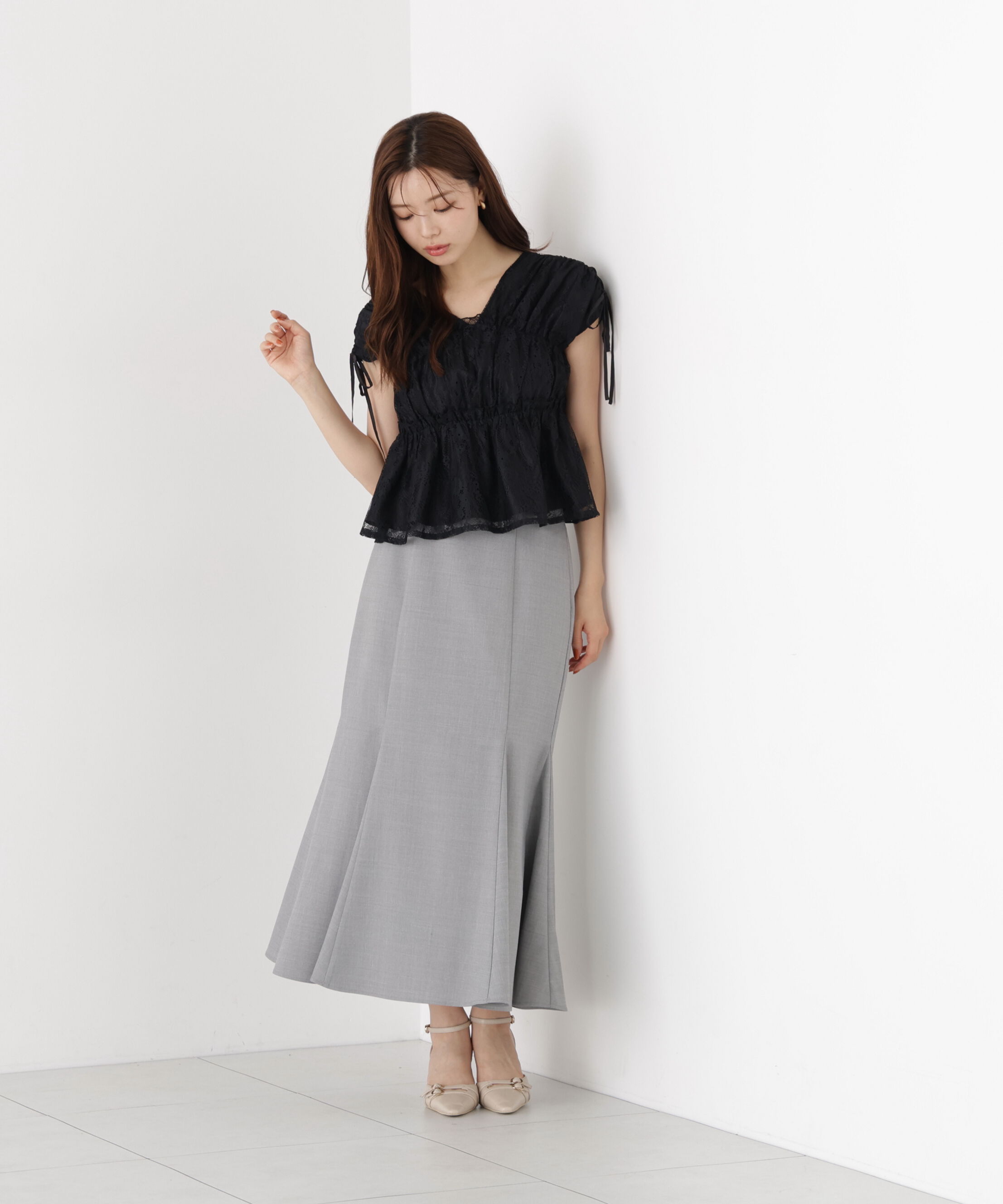 PROPORTION BODY DRESSING「レースギャザーブラウス」|シャツ・ブラウス|