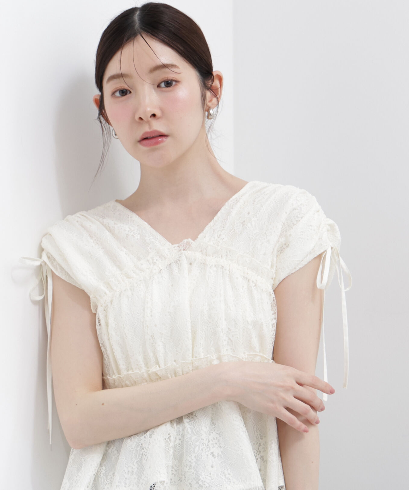 PROPORTION BODY DRESSING「レースギャザーブラウス」|シャツ・ブラウス|