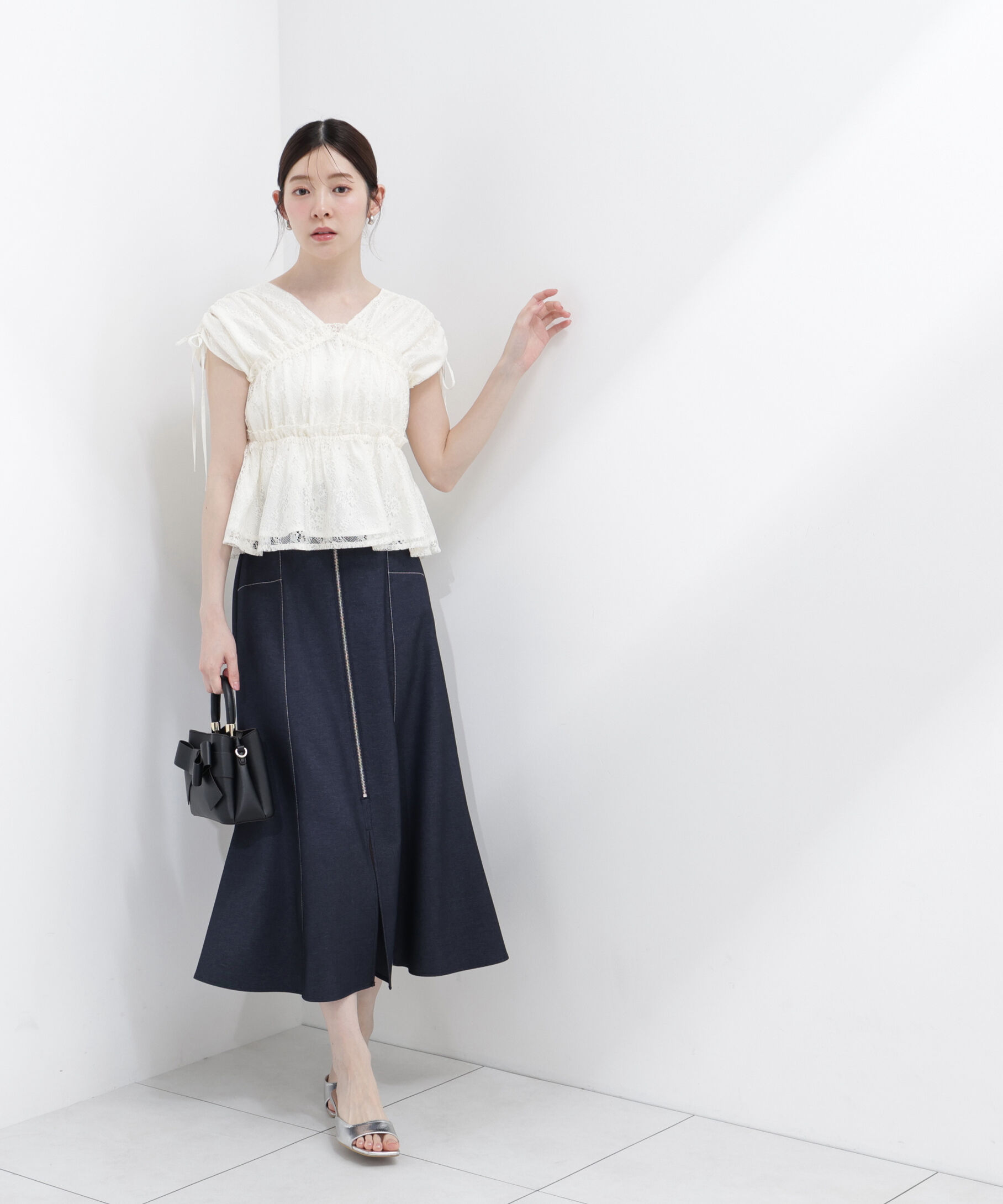 PROPORTION BODY DRESSING「レースギャザーブラウス」|シャツ・ブラウス|