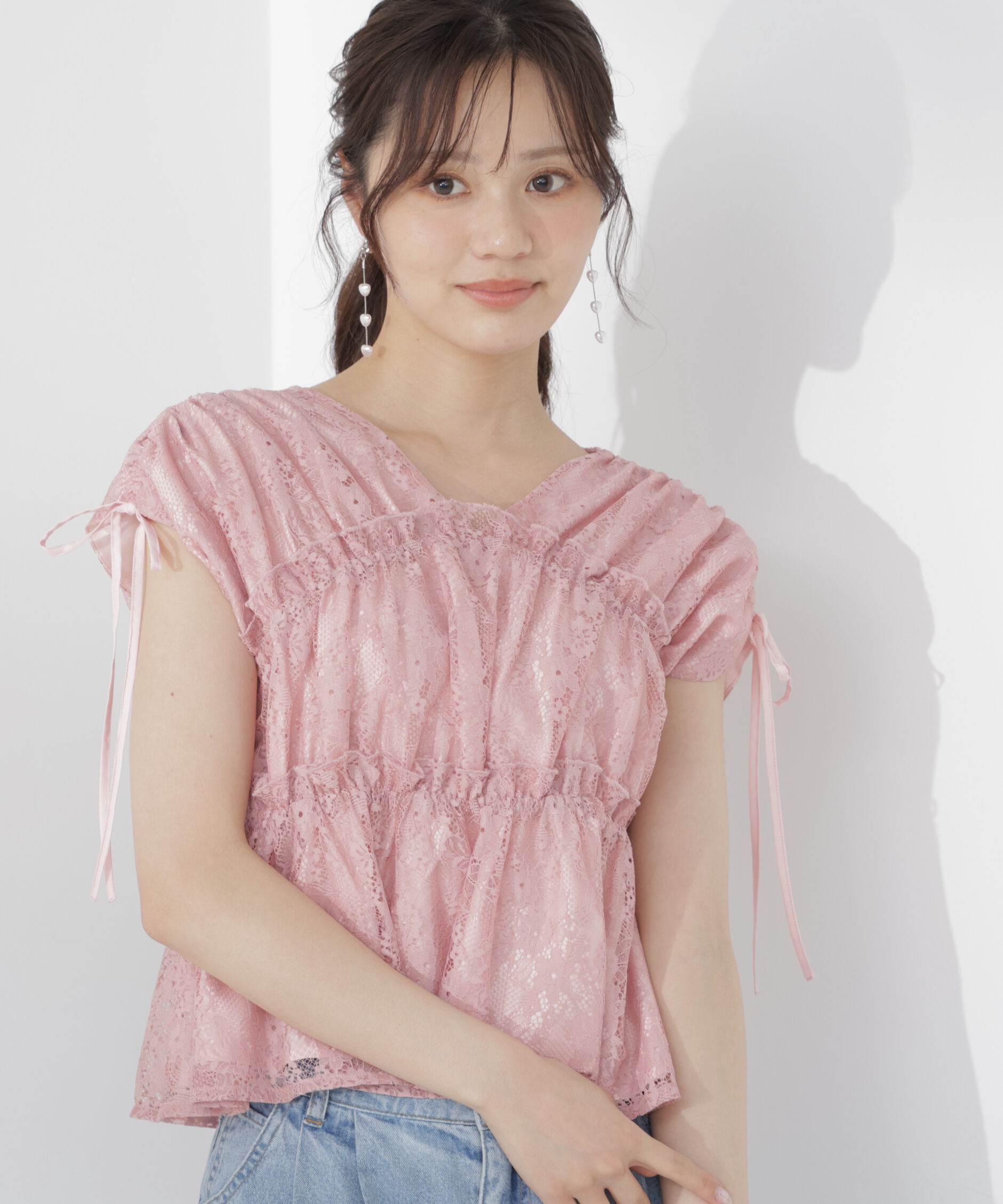PROPORTION BODY DRESSING「レースギャザーブラウス」|シャツ・ブラウス|