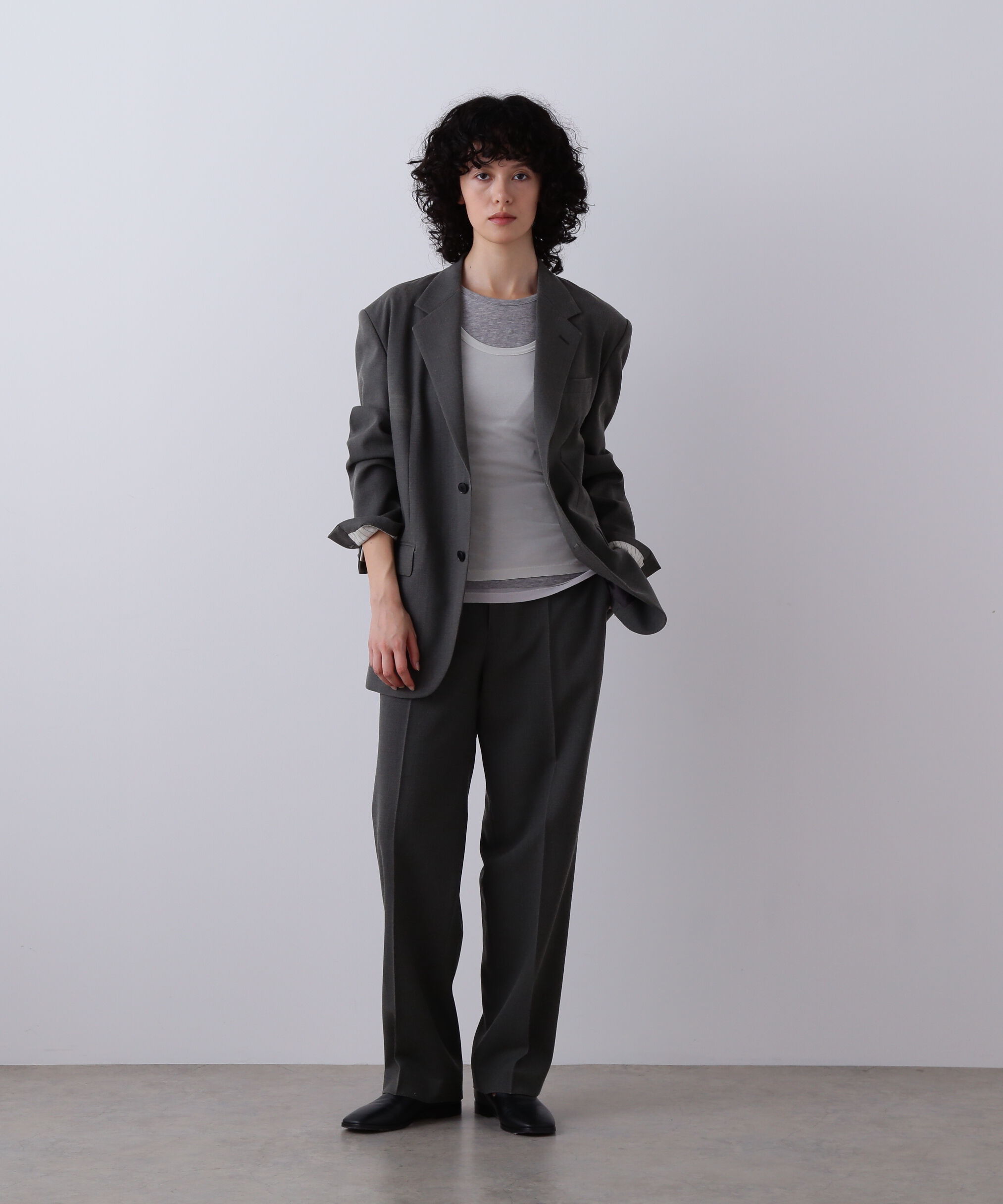 YLEVE 「YLEVE / VINTAGE PIGMENTDYE WOOL TROUSERS」|その他|グレー