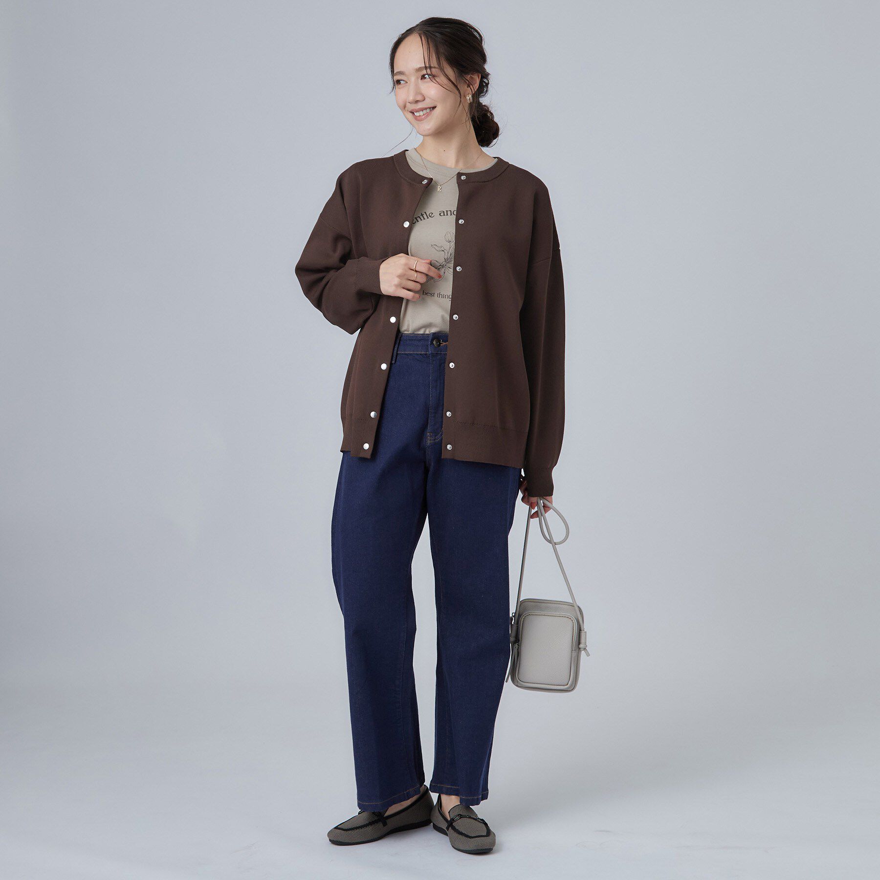 SHOO･LA･RUE「【セットアップ可/洗濯機可】軽やかに羽織れる スポンディッシュ ニットカーディガン」|カーディガン|