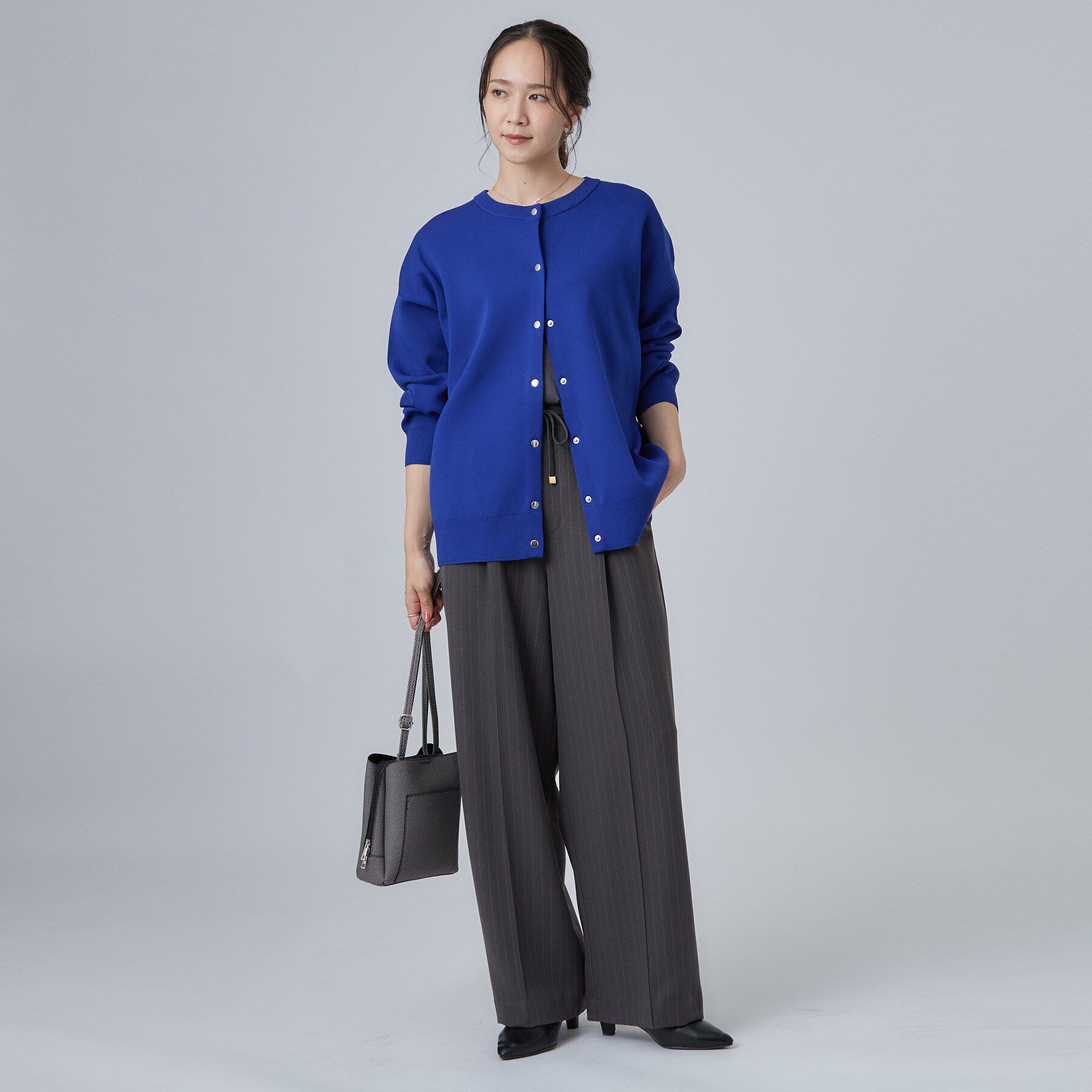 SHOO･LA･RUE「【セットアップ可/洗濯機可】軽やかに羽織れる スポンディッシュ ニットカーディガン」|カーディガン|