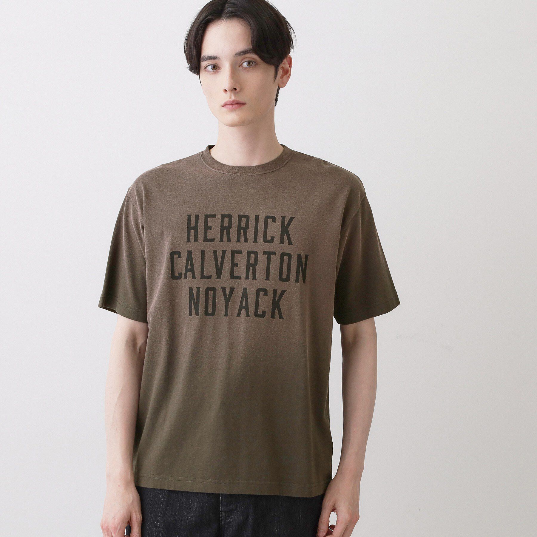 Dessin「【洗える】ヴィンテージ加工 ロゴTシャツ」|Tシャツ・カットソー|チャコールグレー(0