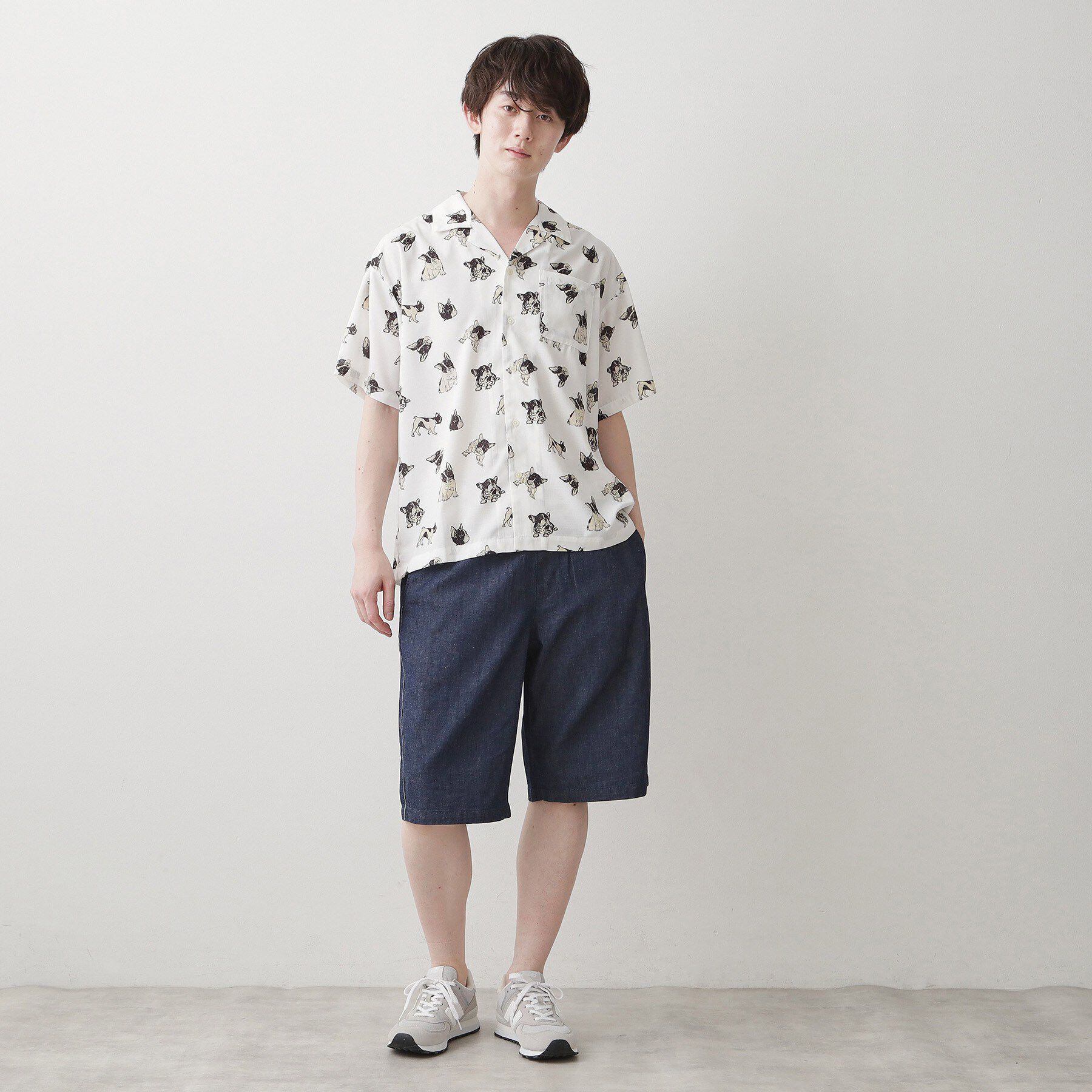 Dessin「【洗える】ドッグモチーフプリントシャツ」|シャツ・ブラウス|