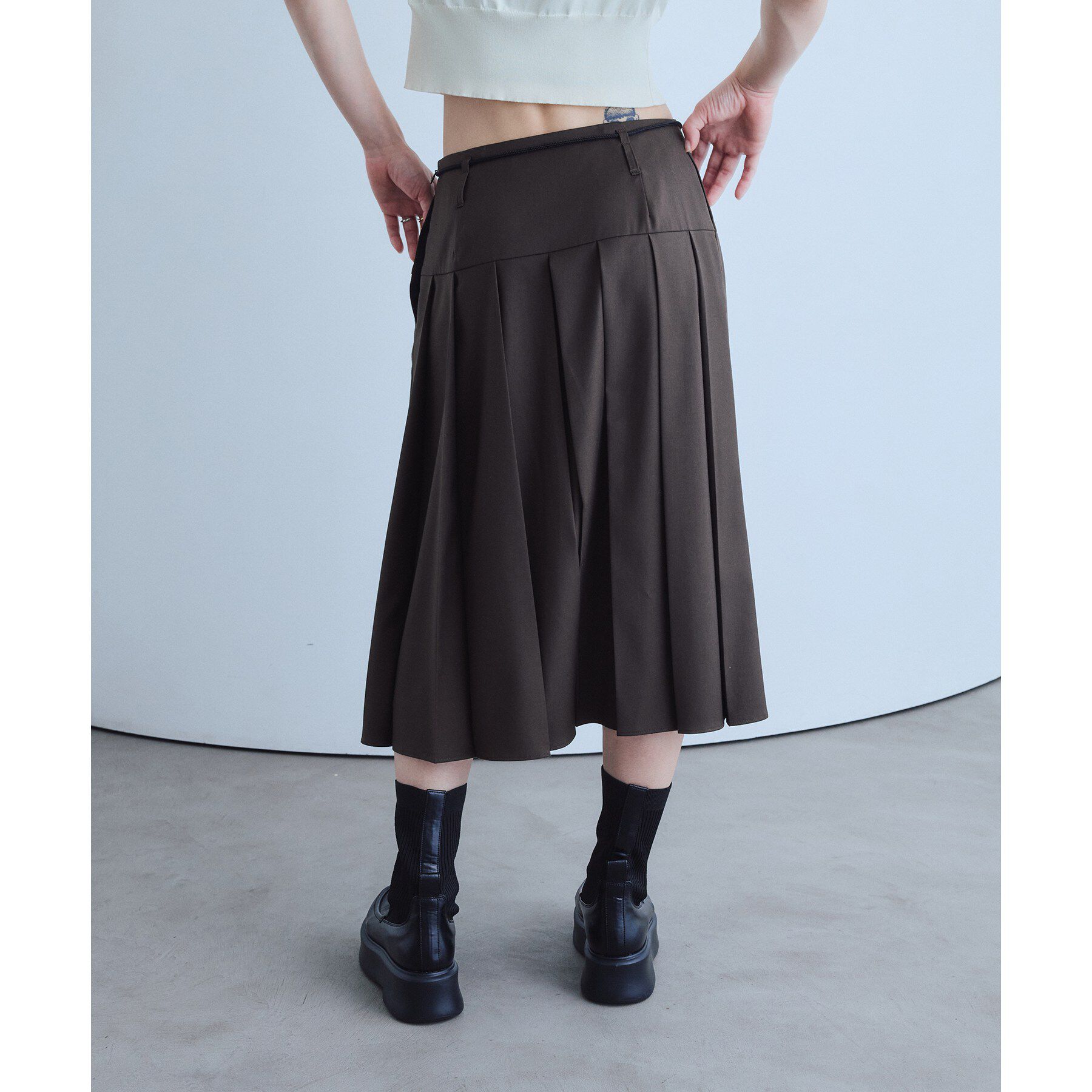 CODE A「soft pleated midi skirt」|スカート|