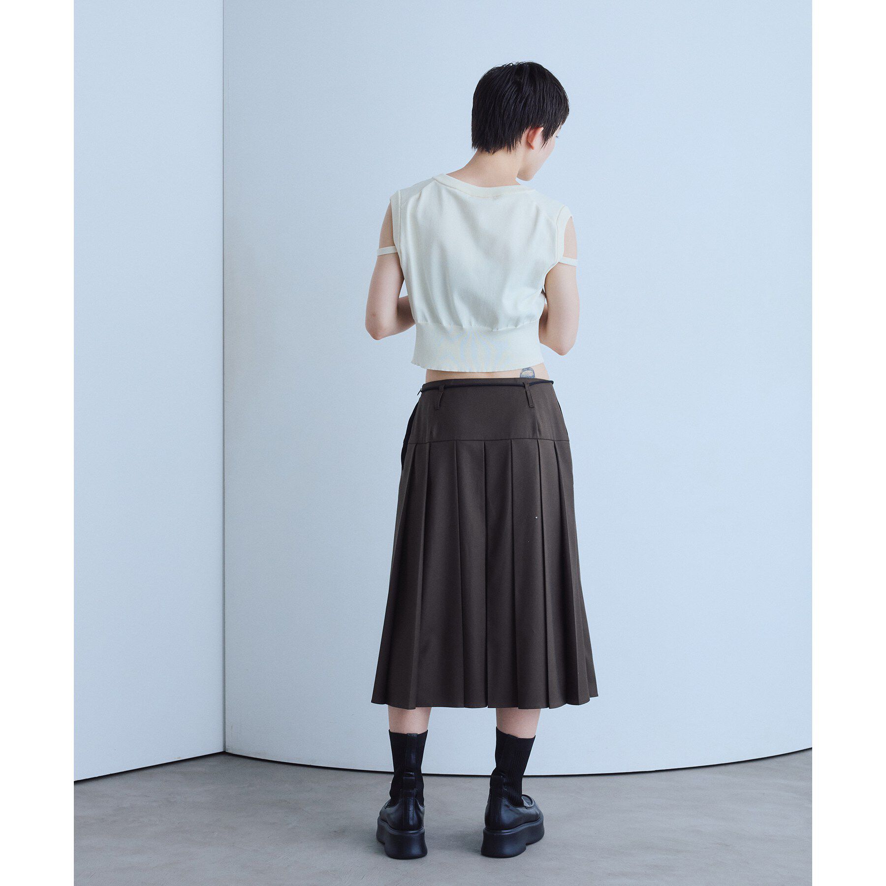 CODE A「soft pleated midi skirt」|スカート|