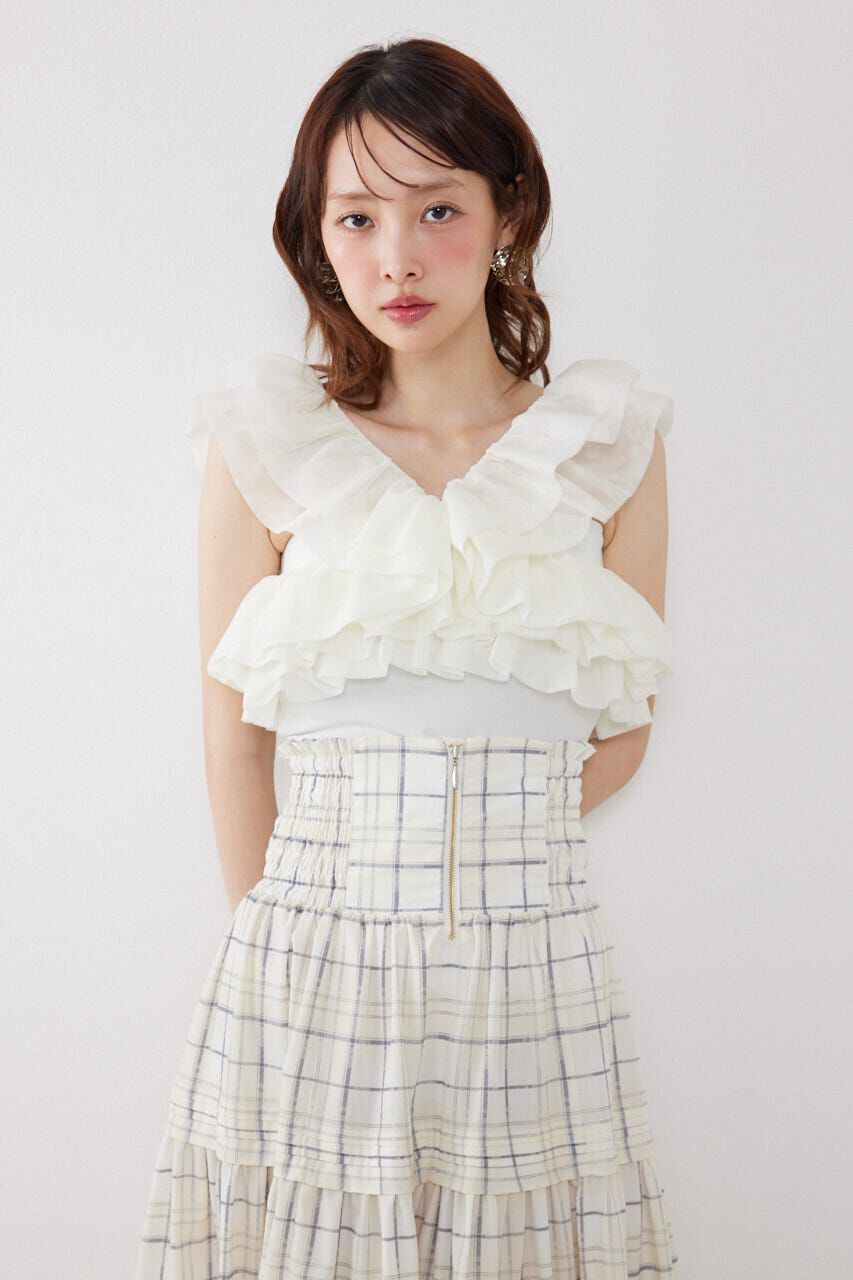 rienda「オフショルフリルカットトップス」|Tシャツ・カットソー|WHT