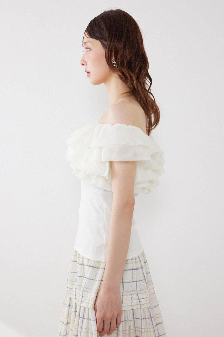 rienda「オフショルフリルカットトップス」|Tシャツ・カットソー|