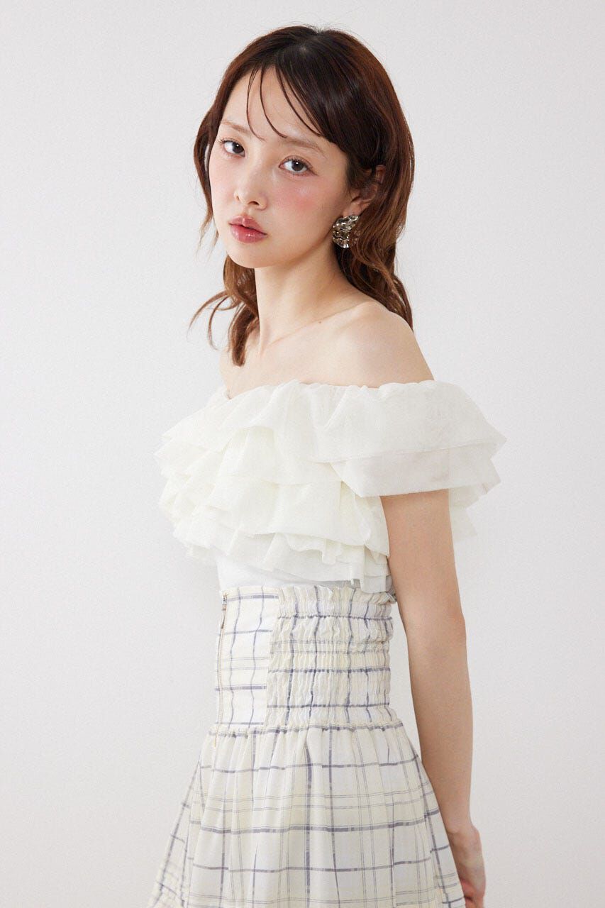 rienda「オフショルフリルカットトップス」|Tシャツ・カットソー|