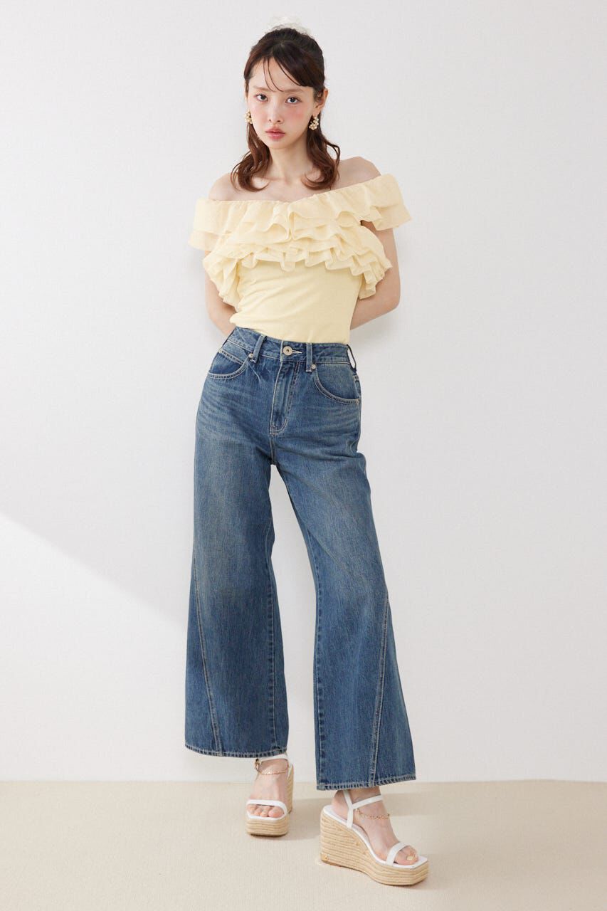 rienda「オフショルフリルカットトップス」|Tシャツ・カットソー|