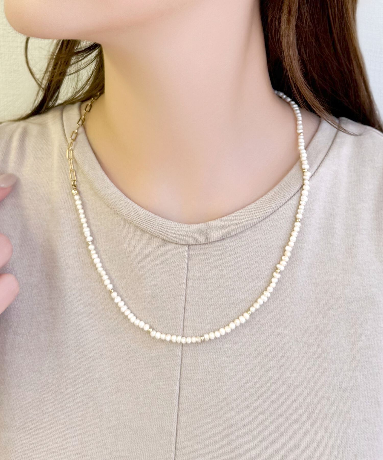 Phoebe「フレッシュウォーターパールチョーカーネックレス/連パール/淡水パール/39cm～50cm」|ネックレス|