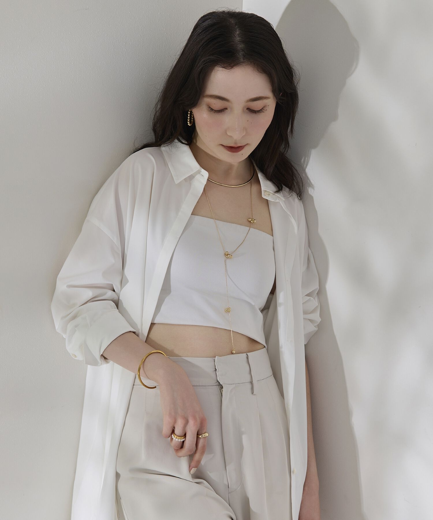 Phoebe「【金属アレルギー対応】マルチwayムービングバブルネックレス　ゴールド」|ネックレス|